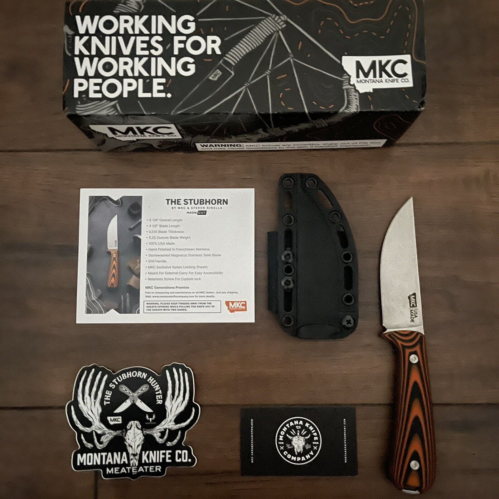 Montana Knife Company x Rinella Stub Horn (Orange & Black)