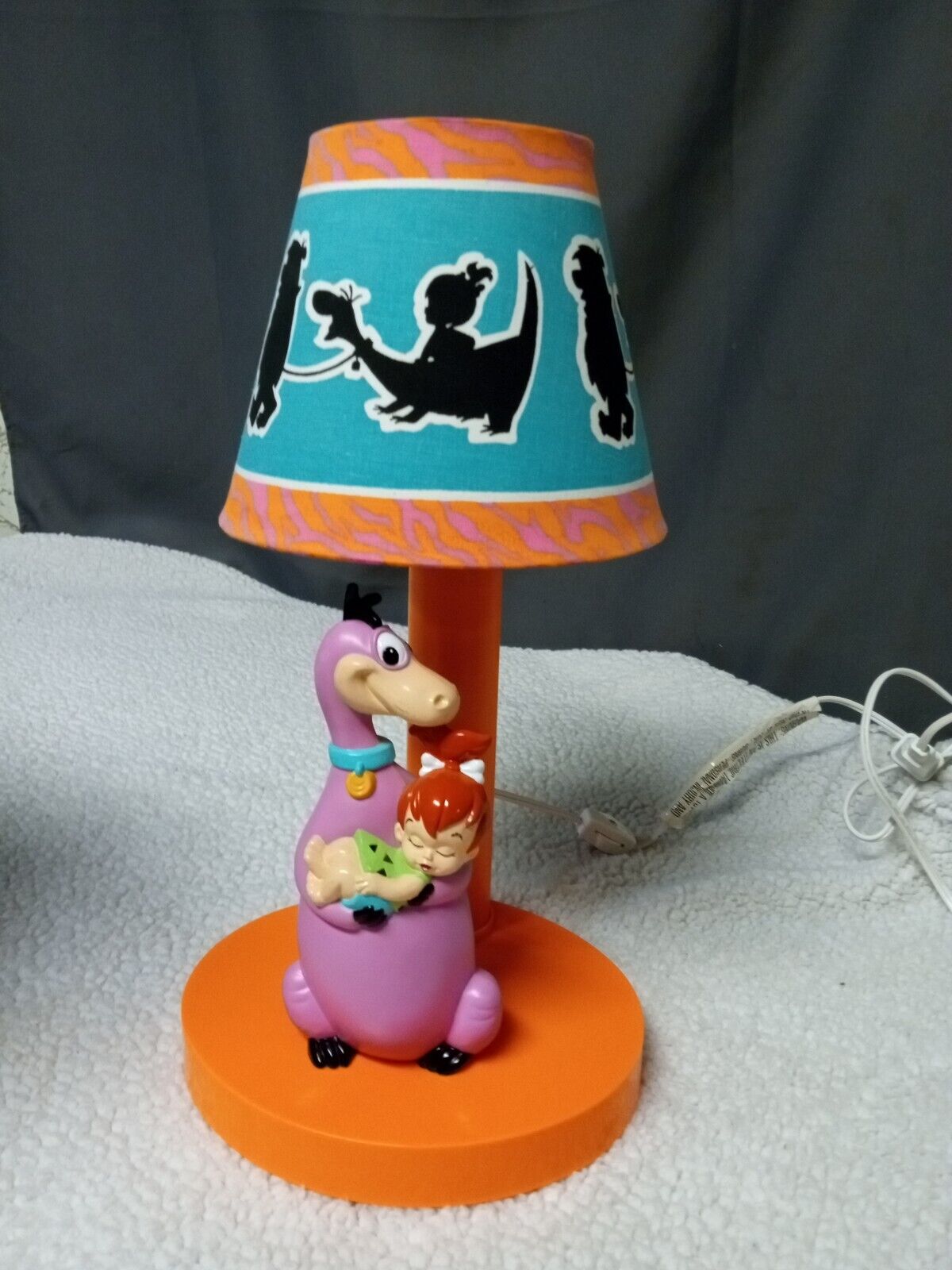 Vintage Flintstones Dino and Pebbles  Lamp Rare 1992 excellent condition w/box