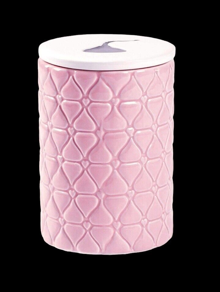 Pink Quilted Kisses Canister by Fitz & Floyd - Hershey Kiss Pattern 2016-2018