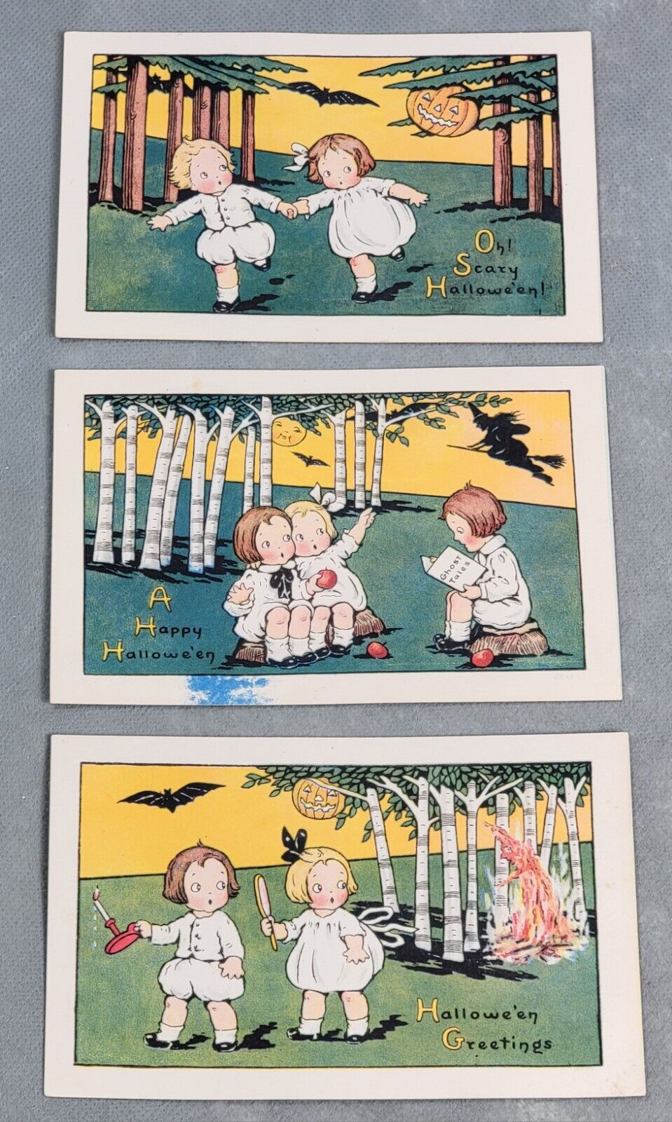 Vintage THE PINK OF PERFECTION Unused HALLOWEEN Postcards Lot of 3