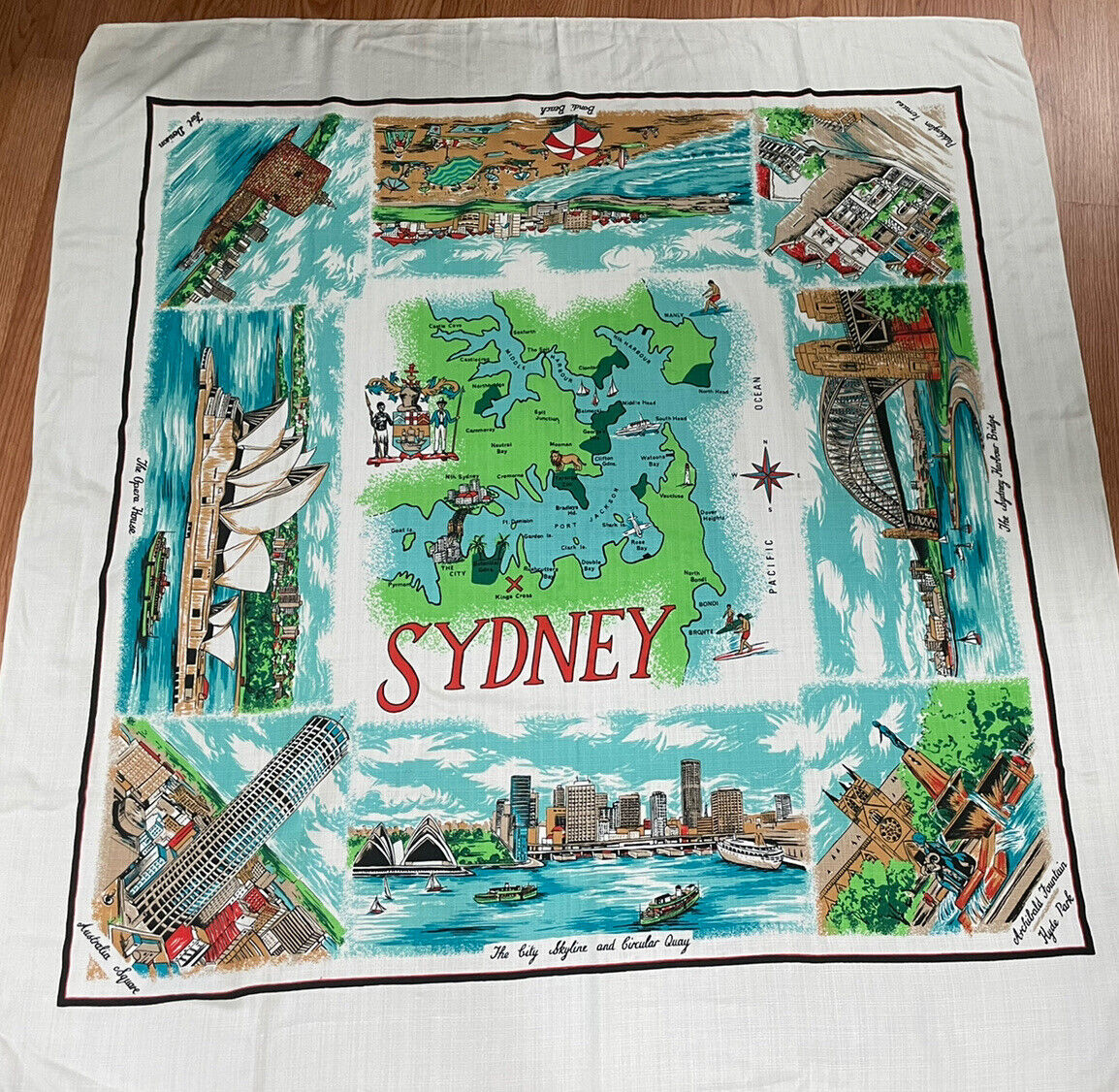 Australia Sydney Souvenir Tablecloth Wallhanging Opera House Stunning Colors