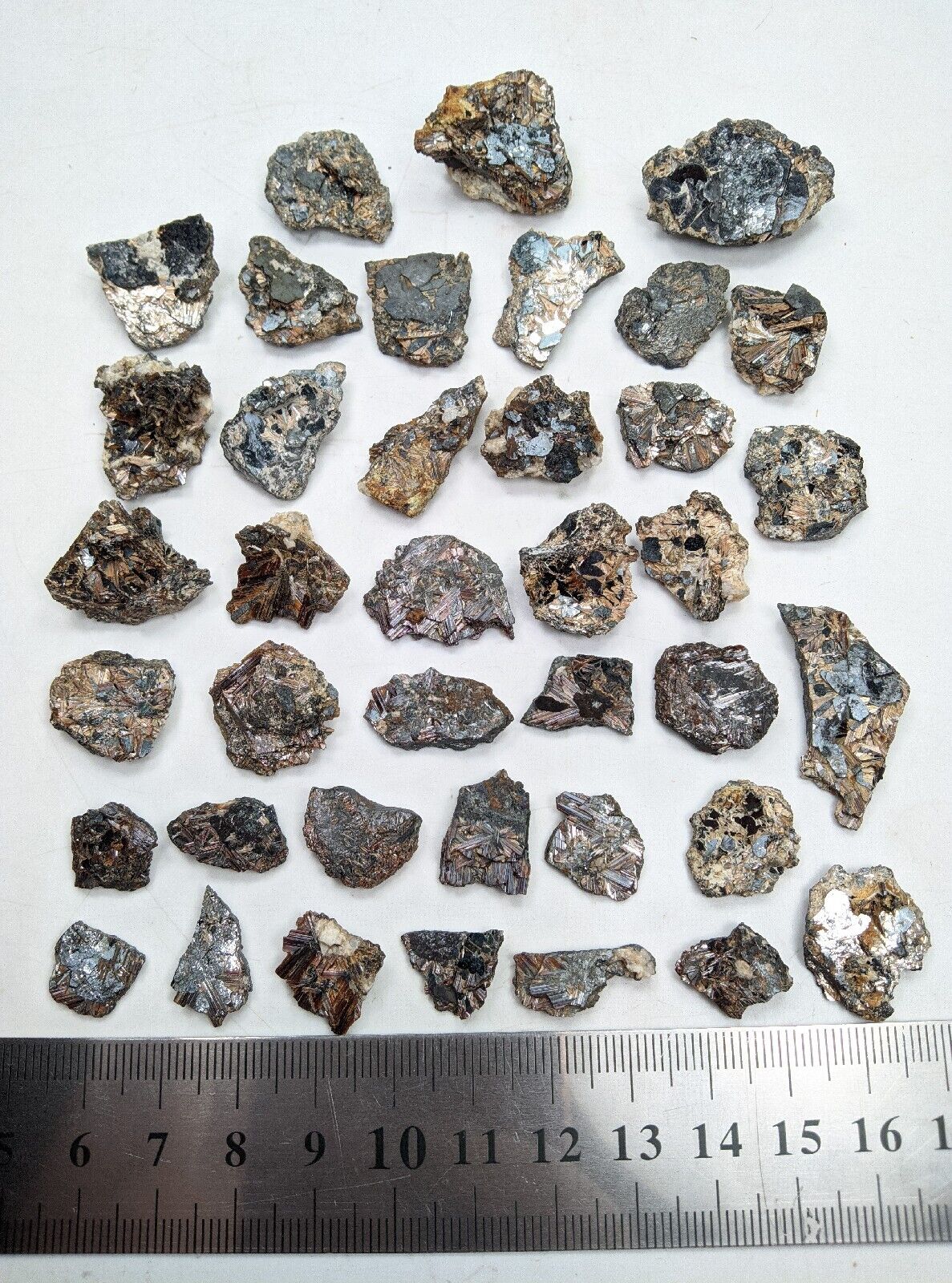 Sagenite var of Rutile with hematite (40 small pieces lot) 
