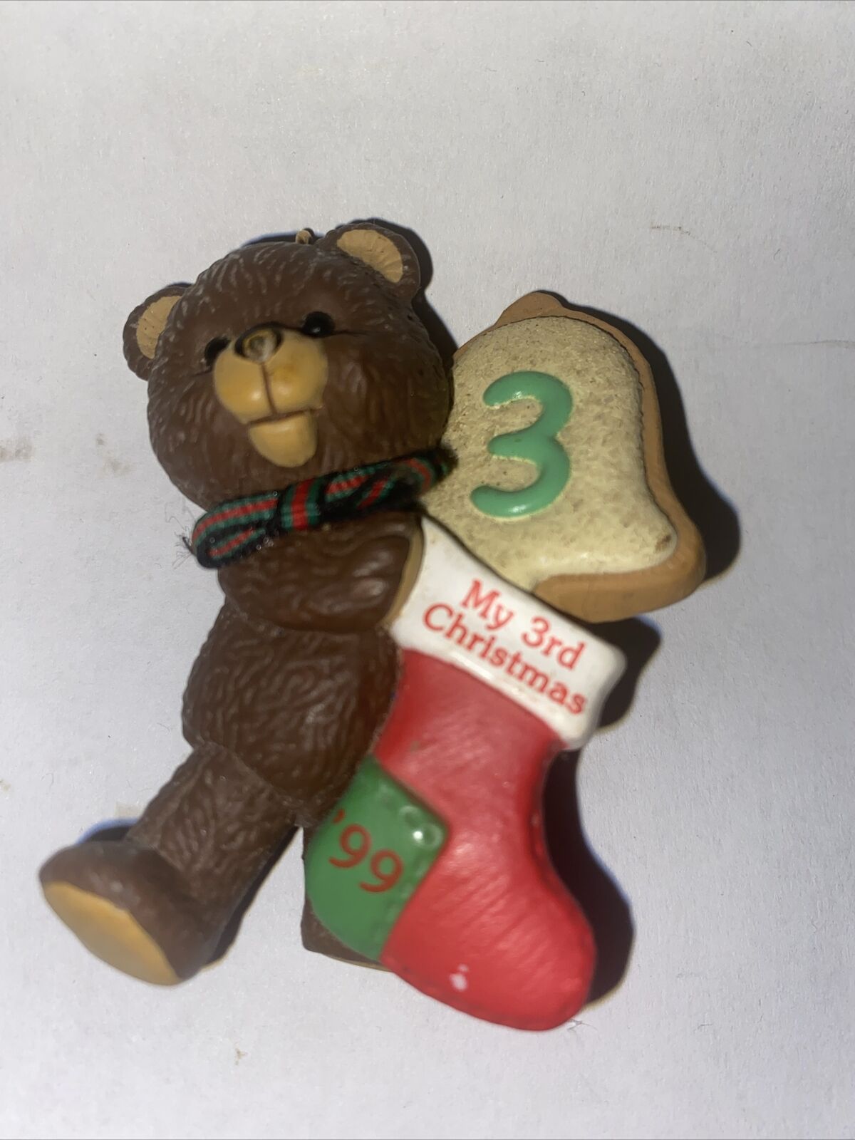 Vintage Hallmark Ornament Child's Third 3rd Christmas Teddy Bear 1999 No Box