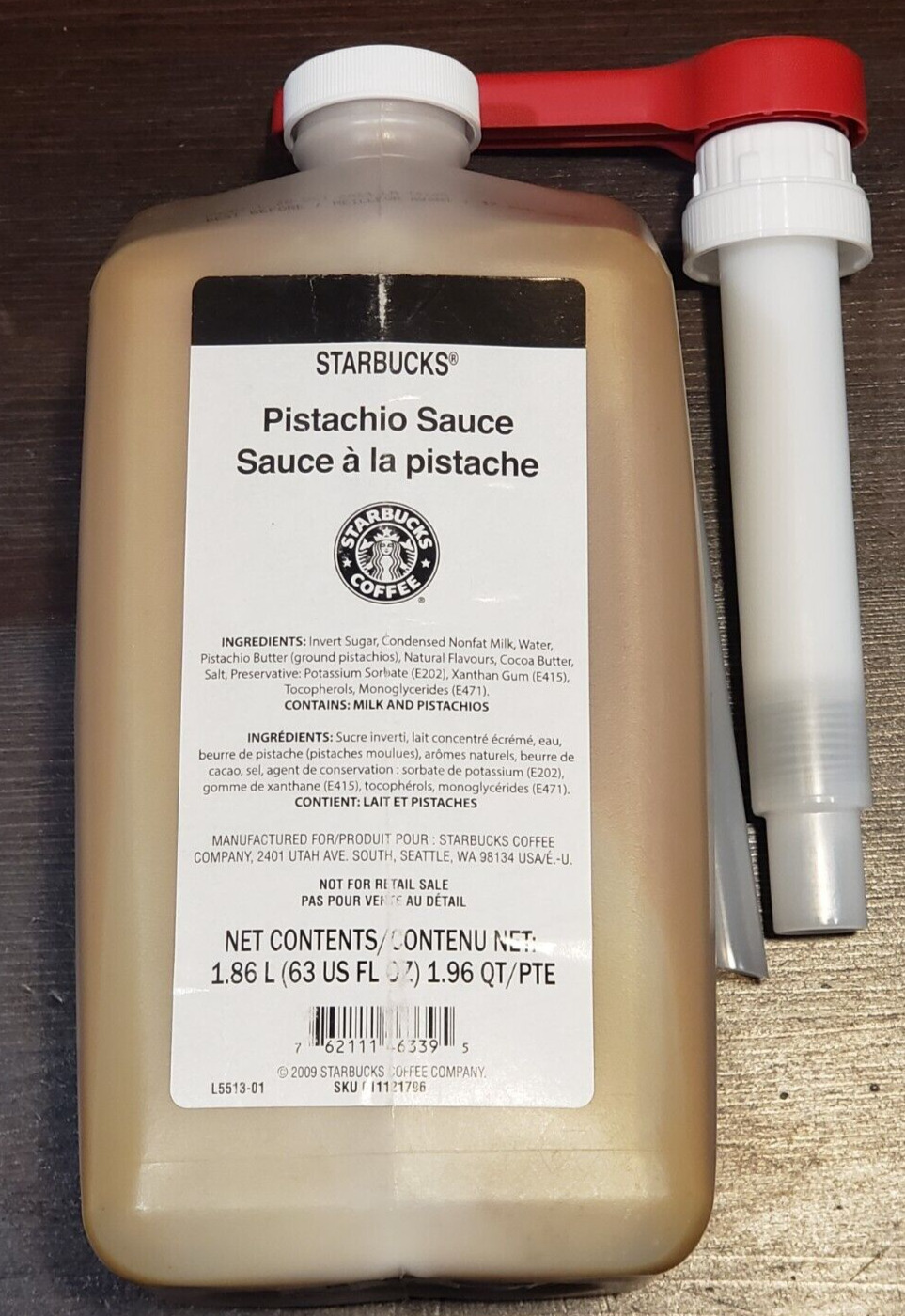 Starbucks Pistachio Sauce with PUMP - 63 OZ - BB 04/2024
