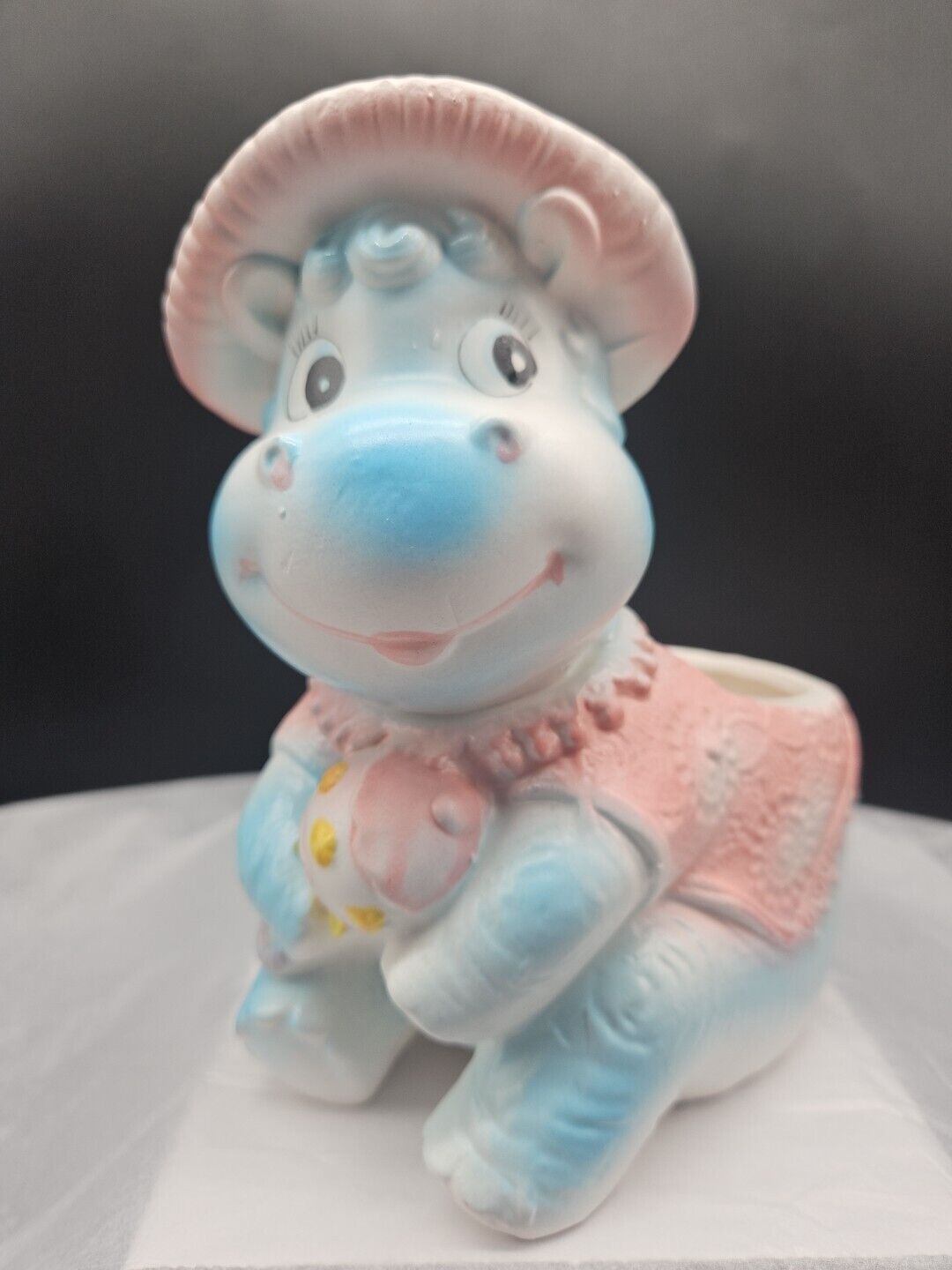 Vintage Napcoware Hippo Nursery Ceramic Planter Japan 7\