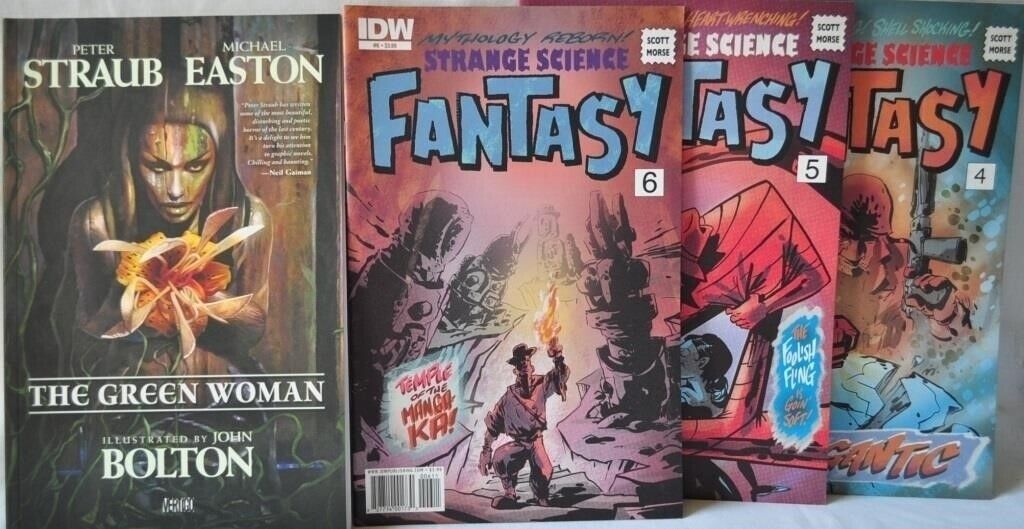 3 IDW Strange Science FANTASY Comics NM & The GREEN WOMAN GN Comic Lot