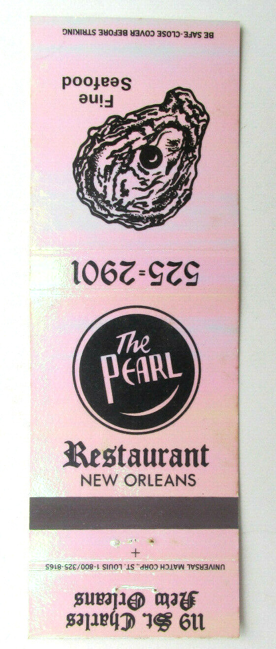 The Pearl Restaurant - New Orleans, Louisiana 20 Strike Matchbook Cover Seafood