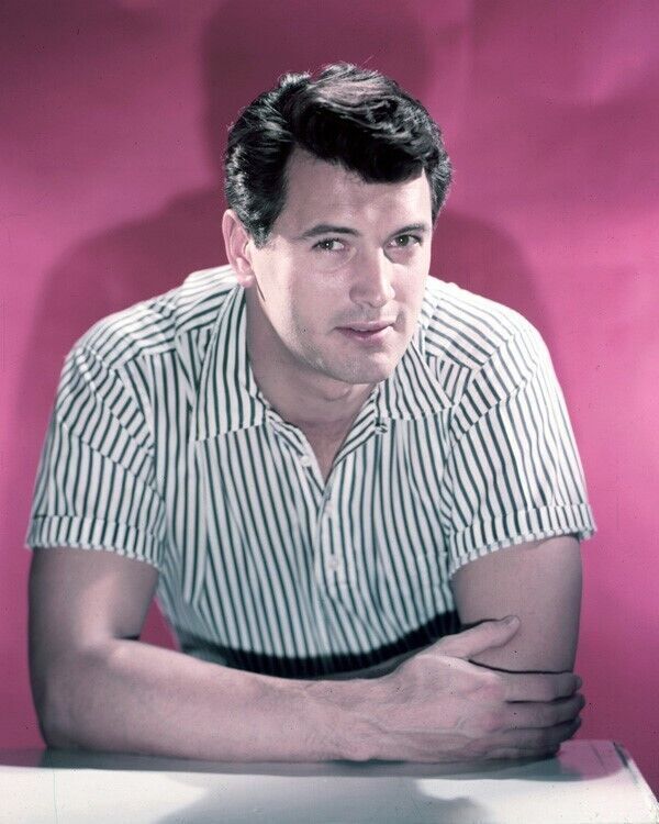 Rock Hudson classic 1950's Hollywood pose in short sleeved shirt 24x36 poster