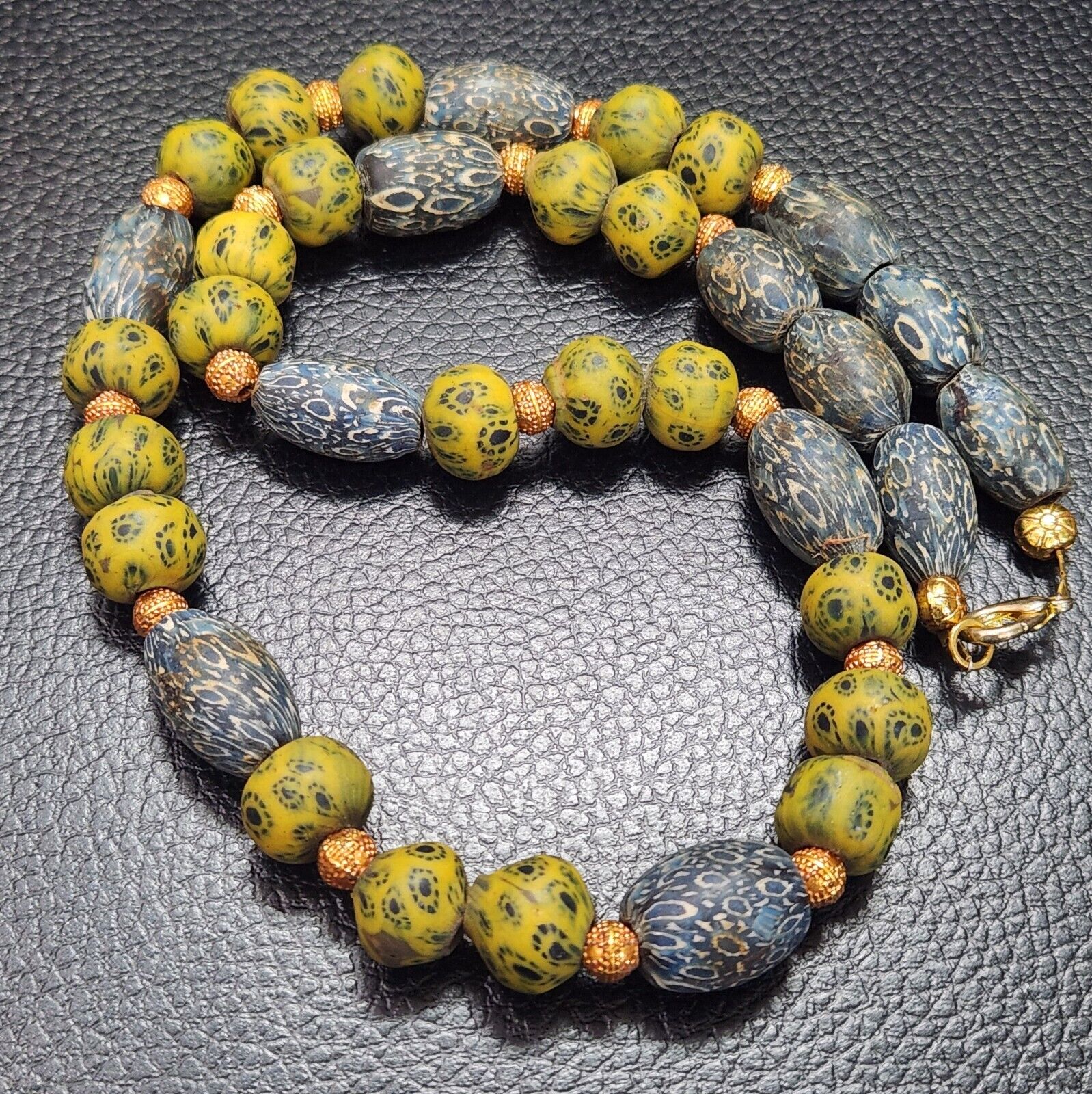 Vintage venetian african rare trade beads necklace 14mm