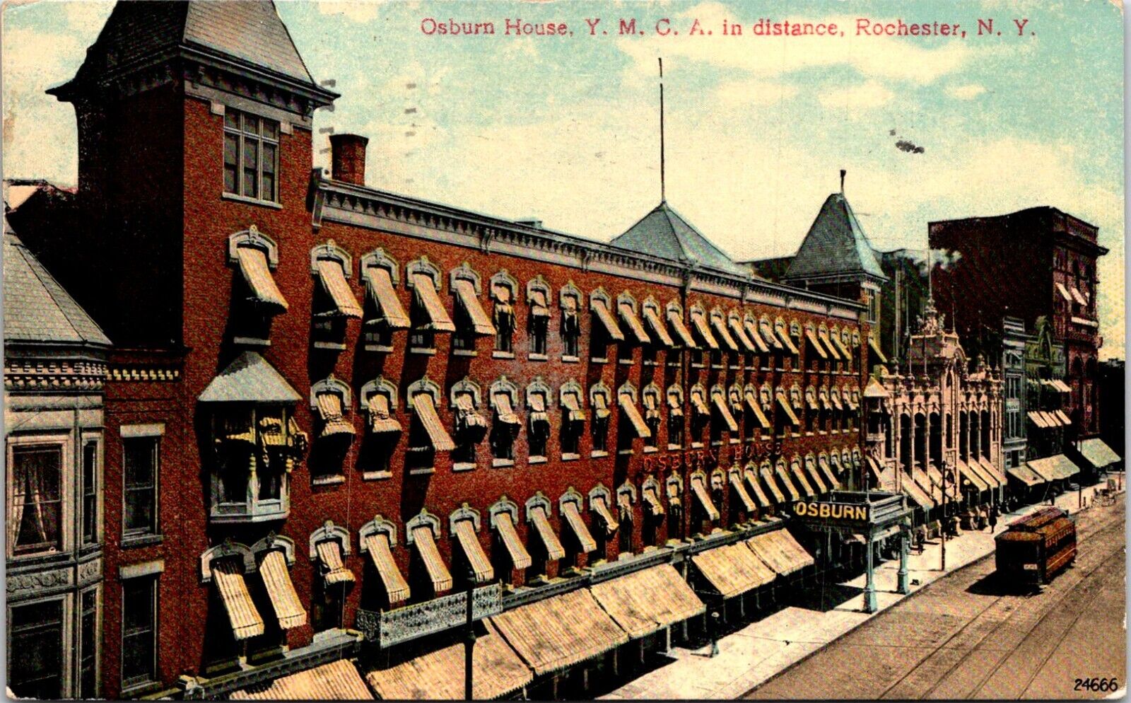 Postcard 1913 Osburn House YMCA Rochester New York B160