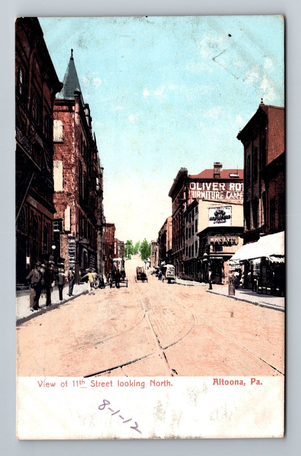 Altoona PA-Pennsylvania, Street View, Furniture Store, c1912, Vintage Postcard