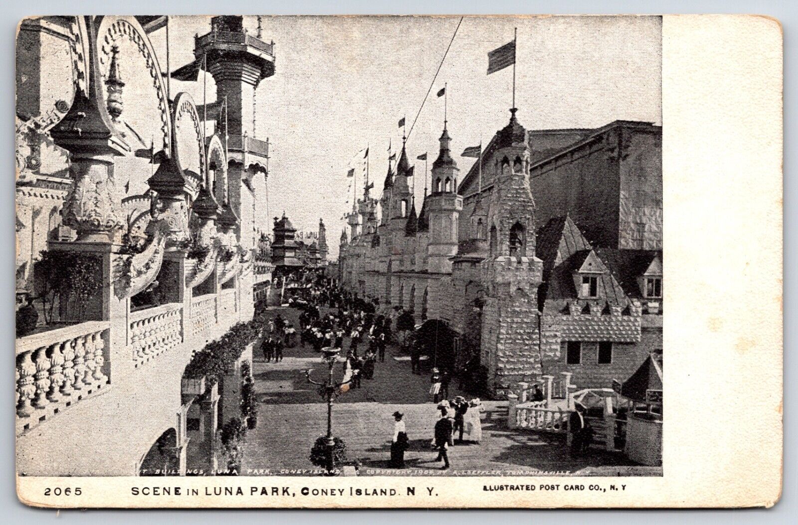 Coney Island c1900\'s Luna Park New York NY Vintage Postcard