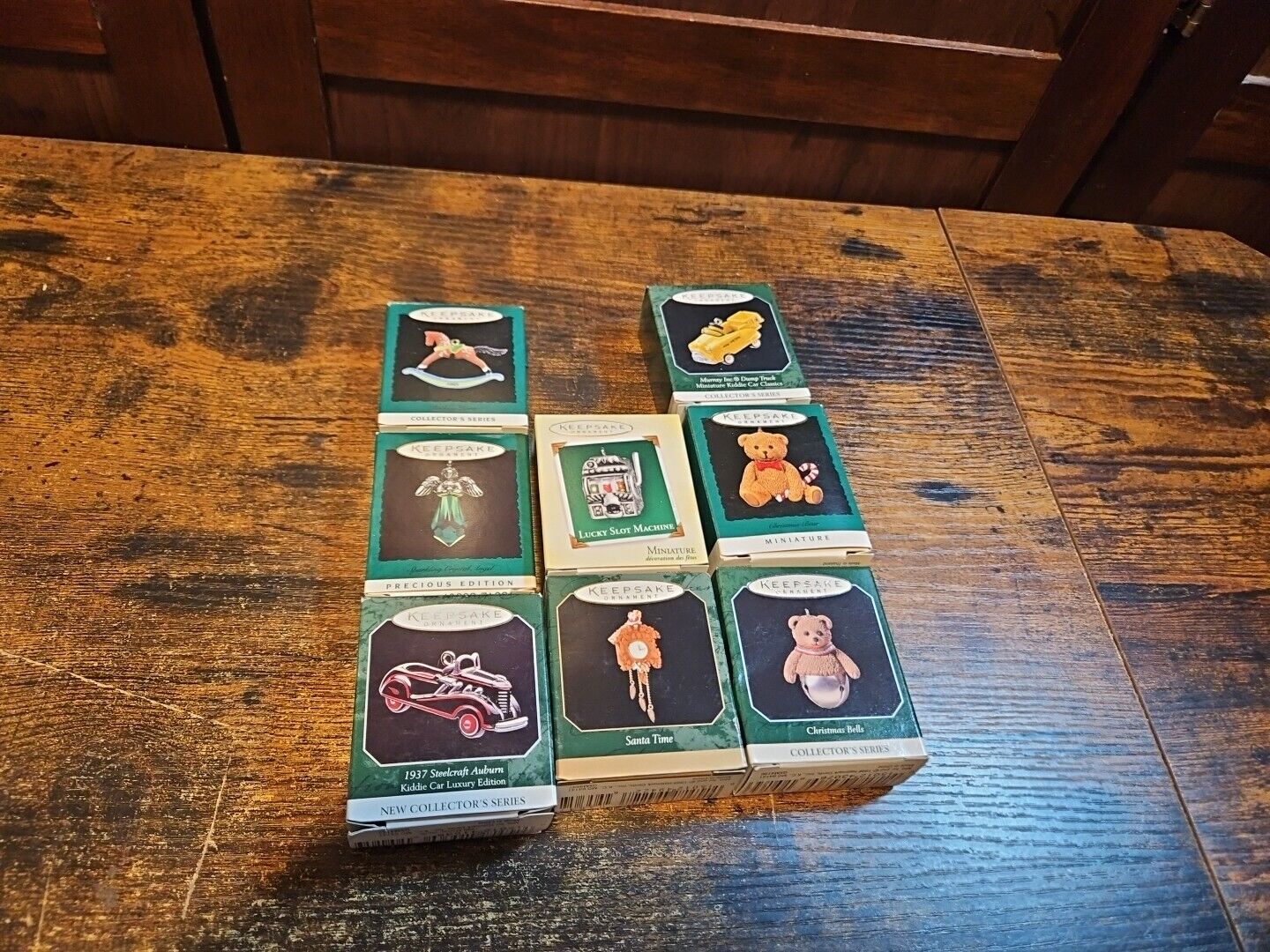 Lot of 8 Vintage Hallmark Miniature Mini Keepsake Ornaments In Box #QQ