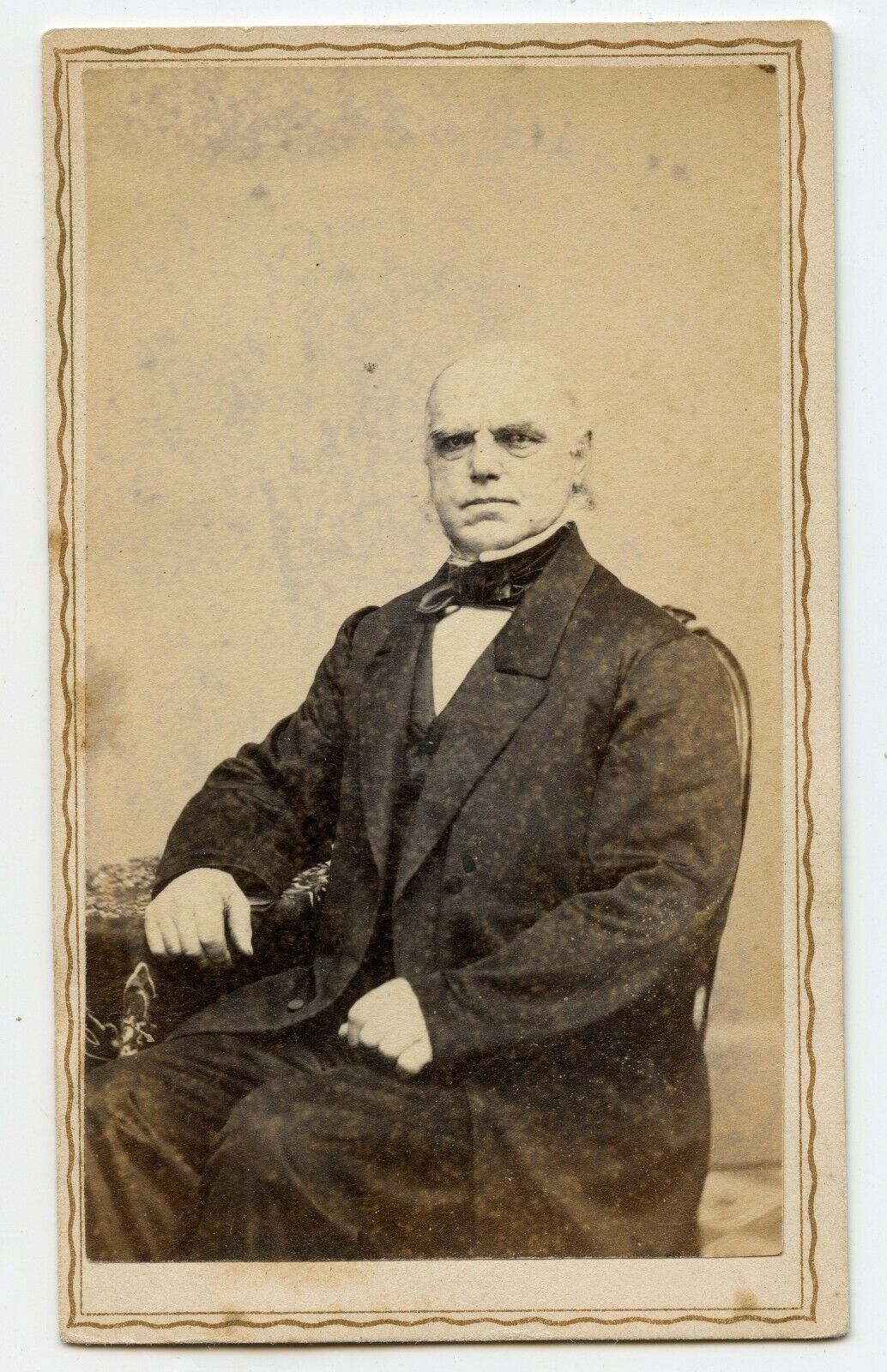 Important looking Man with Bow Tie,  A. F. Daniels CDV Photo,  Worcester, Mass.
