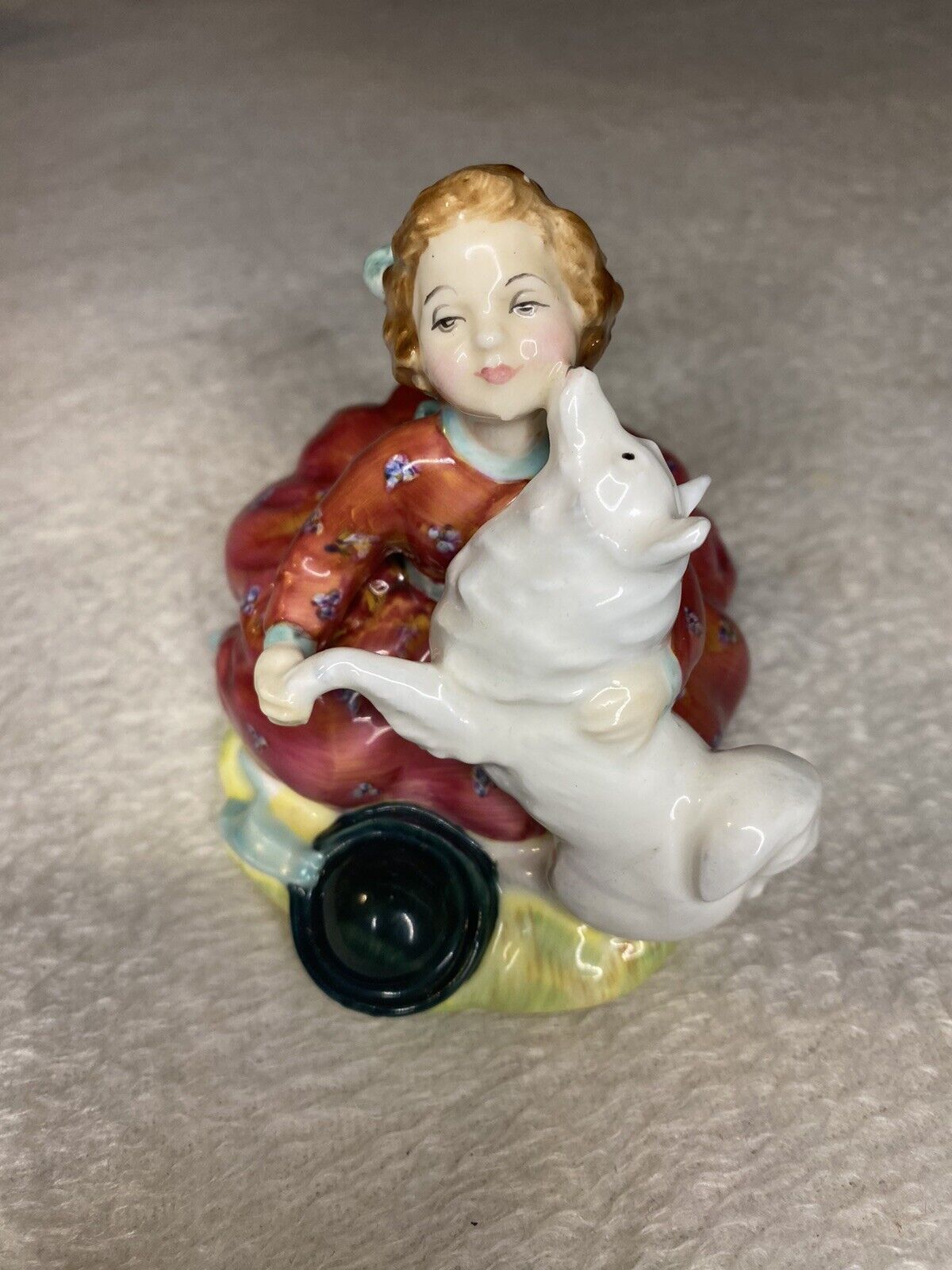 Home Again - Royal Doulton Figurine  HN2167 1955 Young Girl & Doggie Kisses (M37