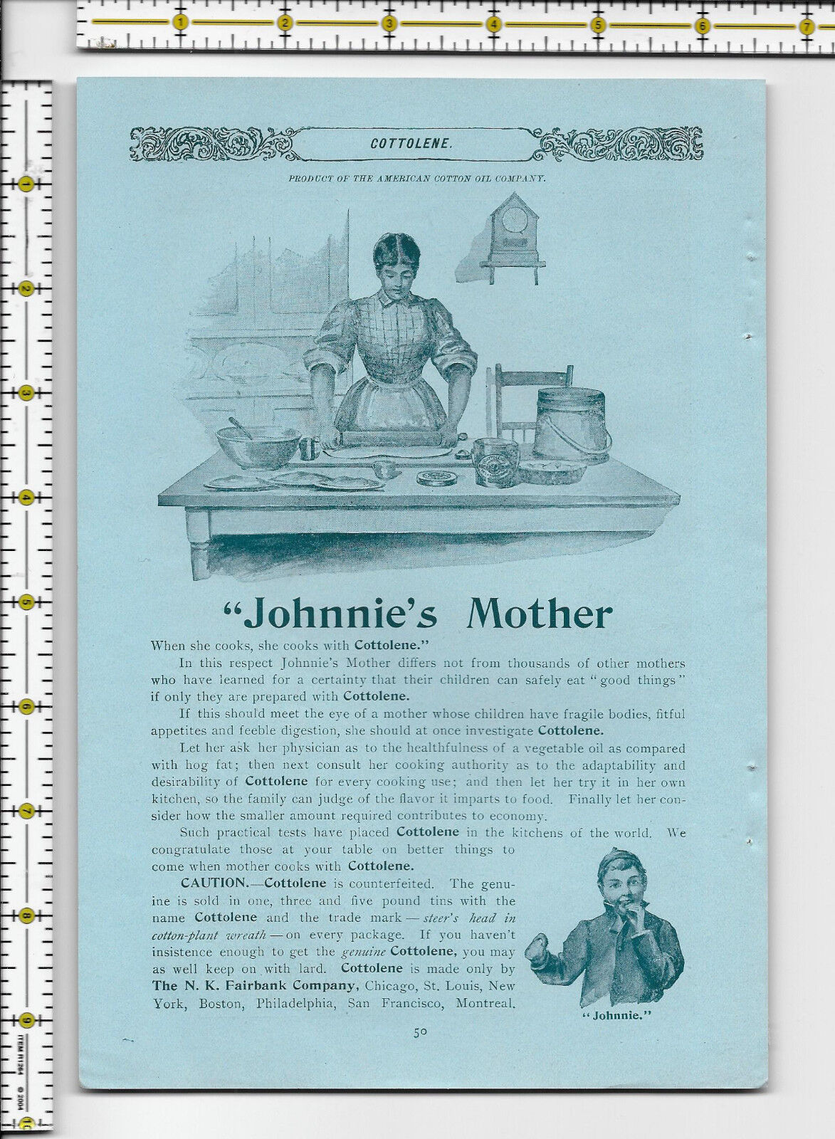 Cottolene cooking oil N.K. Fairbank Company 1895 magazine print ad 