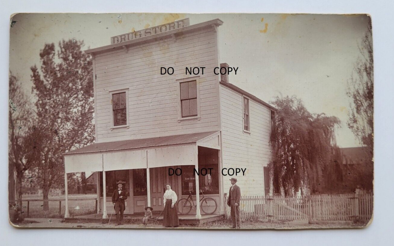 C.1880\'S CABINET CARD PHOTO...DRUG STORE MURIETTA CALIFORNIA RIVERSIDE COUNTY