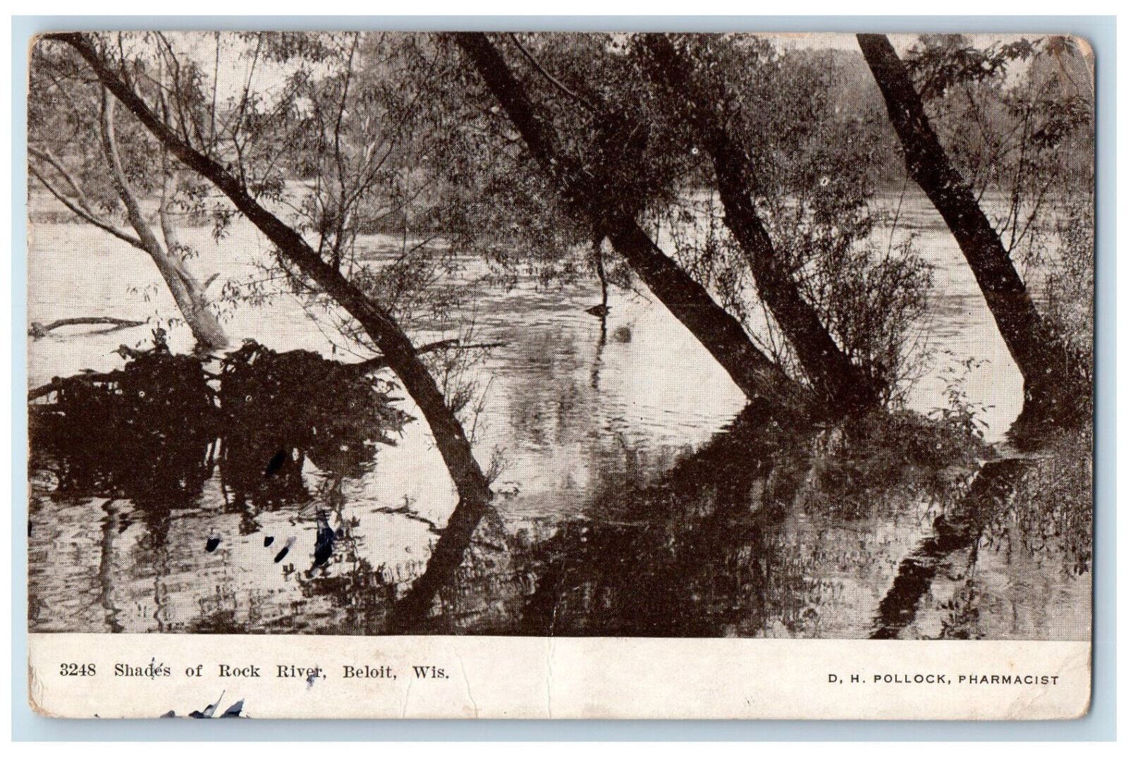 1908 Shaes of Rock River, Beloit Wisconsin WI Antique Posted Postcard