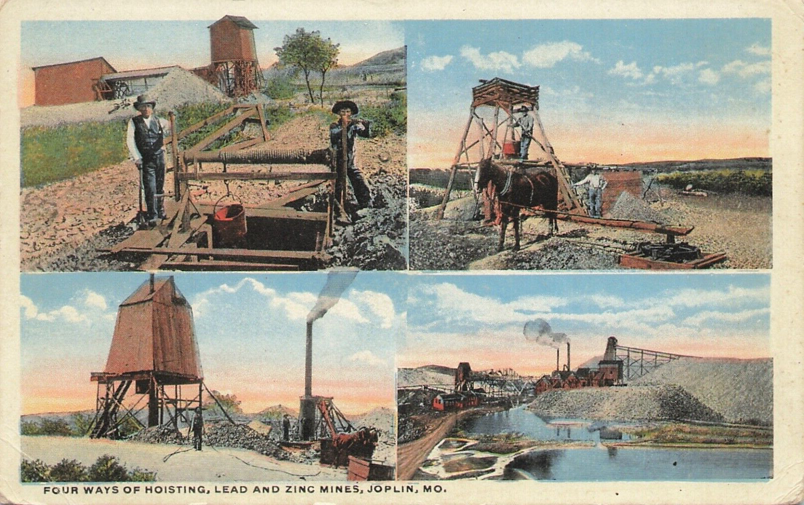 Lead And Zinc Mine Mining Hoisting Joplin Missouri 1920s Postcard