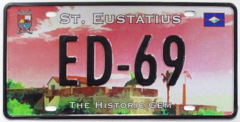 ED 69 St Eustatius Netherlands Vanity License Plate Caribbean Sex Edward Eddie