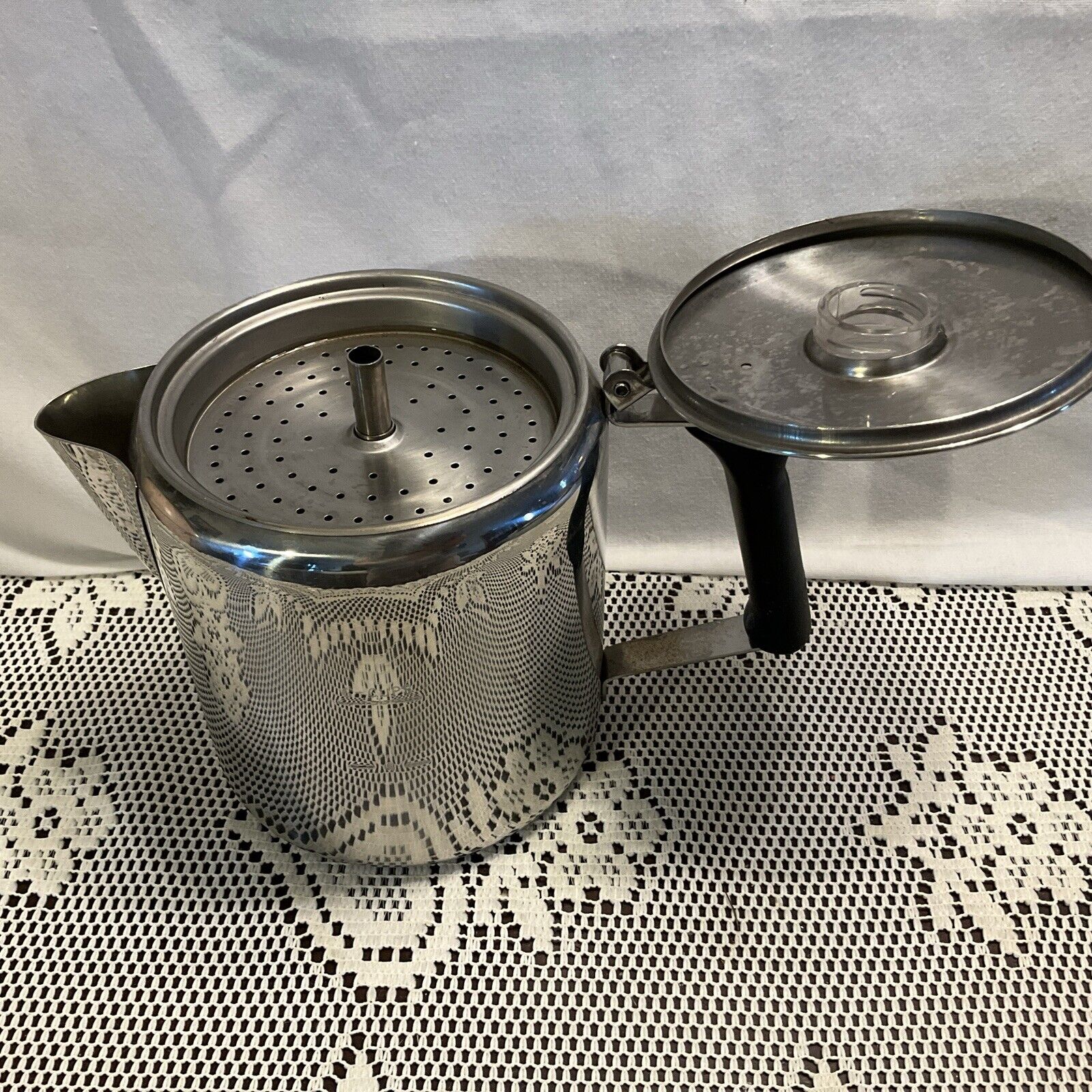VINTAGE 18/8 Stainless Steel Cup Percolator Coffee Pot Stove Top