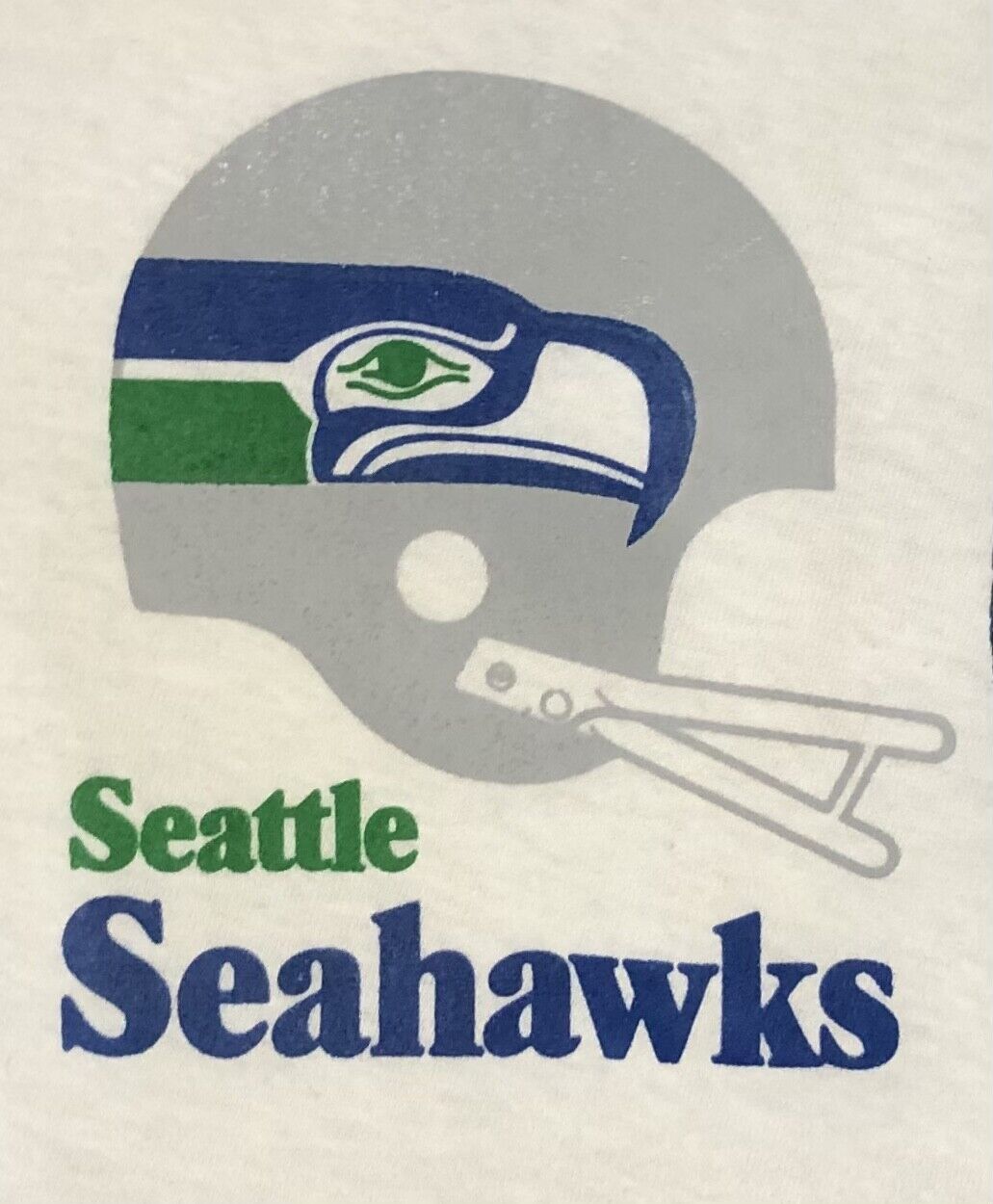 Vintage Seattle Seahawks NFL Football Helmet Iron On Transfer