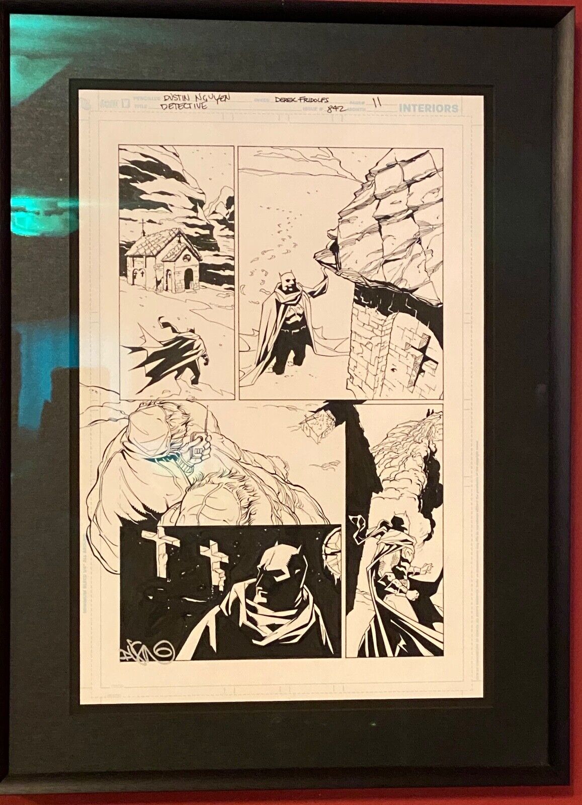 Detective Comics #842 Original Interior Page 11 by Dustin Nguyen Framed & Matted