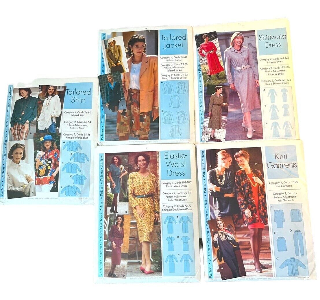 Vintage Uncut Paper Sewing Pattern - Sewing Step By Step -  Lot of Six