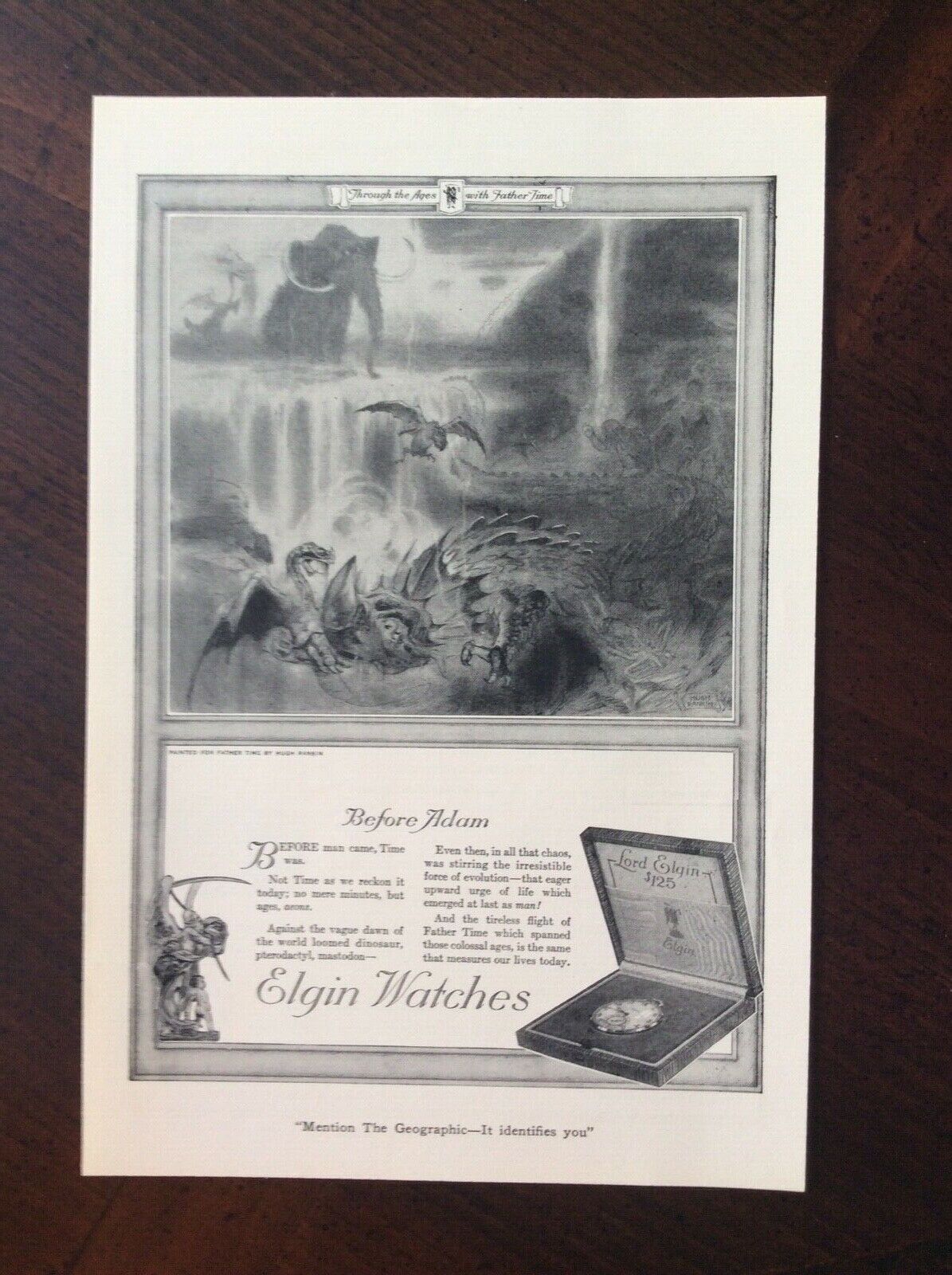 1920 vintage Original ad Elgin Watches fantastic condition 