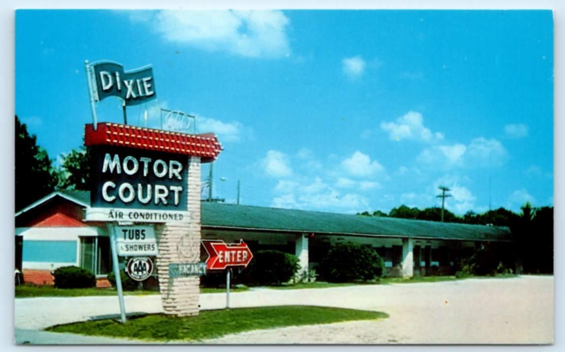 STARKE, FL Florida ~ DIXIE MOTOR COURT c1950s  Bradford County Motel Postcard