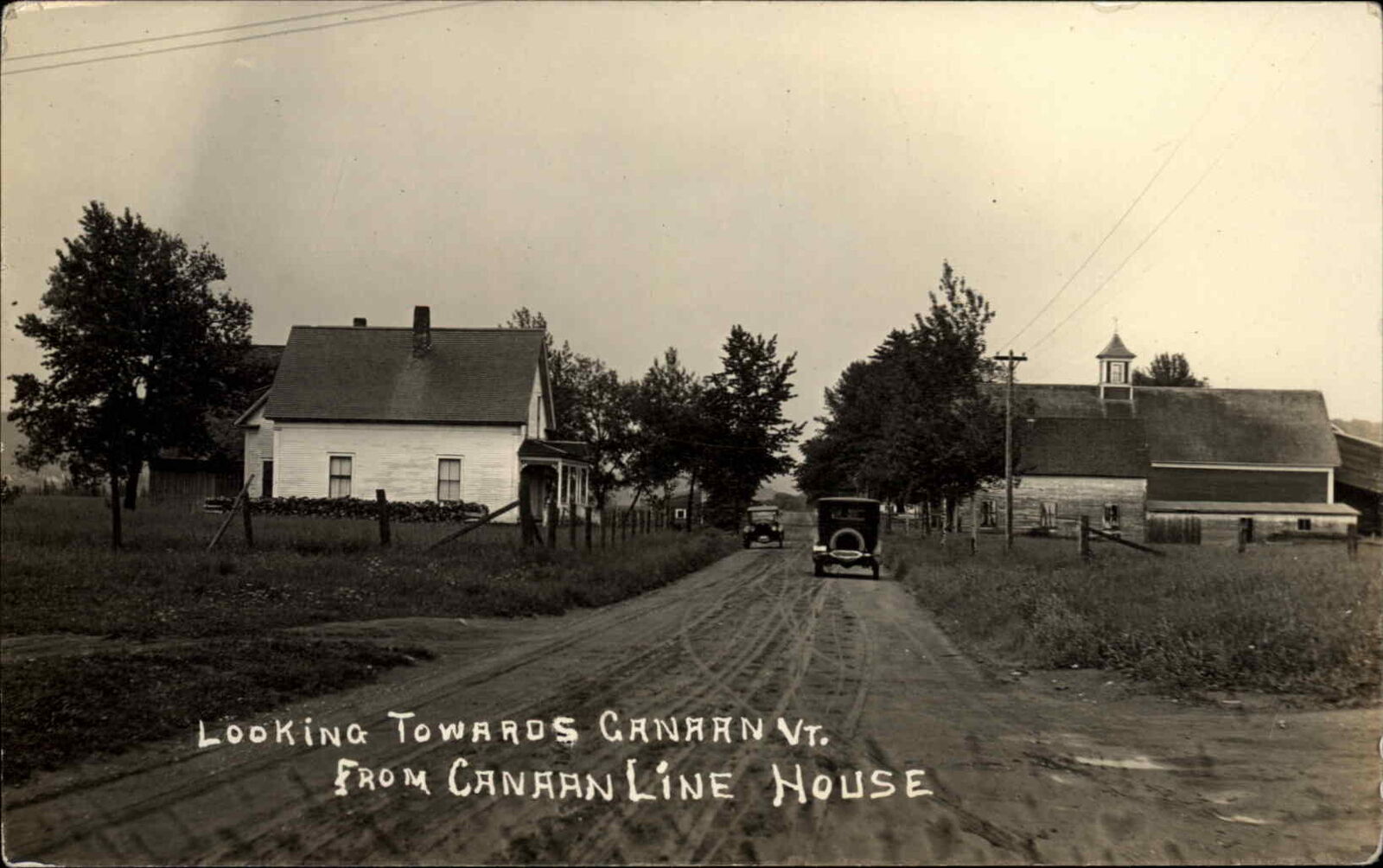 Towards Canaan VT From Canaan Line House c1920 Real Photo Postcard