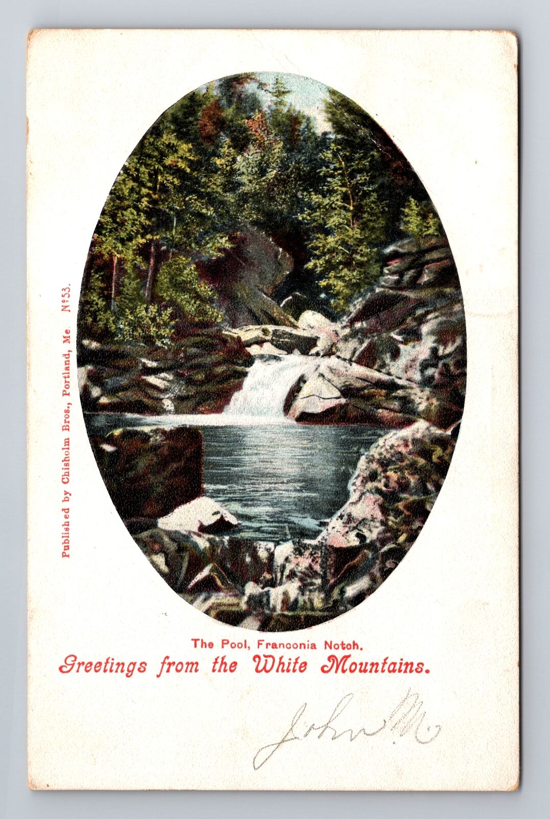 Lincoln NH-New Hampshire, the Pool, Franconia Notch, c1905 Vintage Postcard