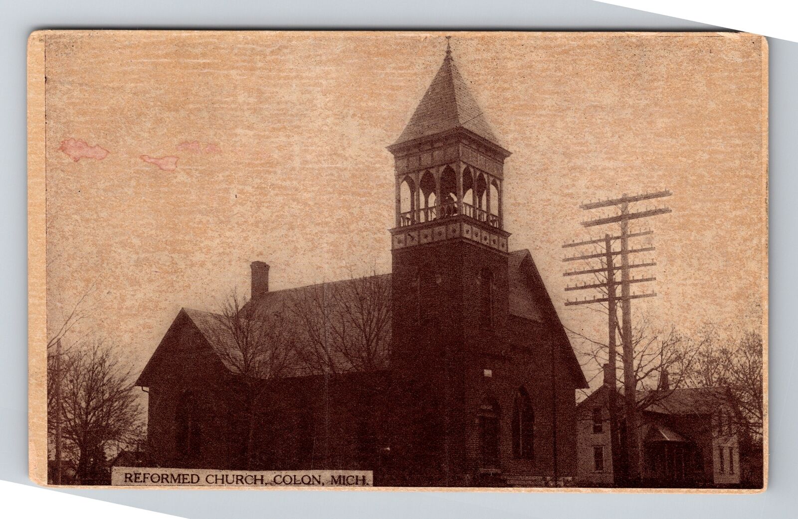 Colon MI-Michigan, Reformed Church, Exterior, Vintage Postcard