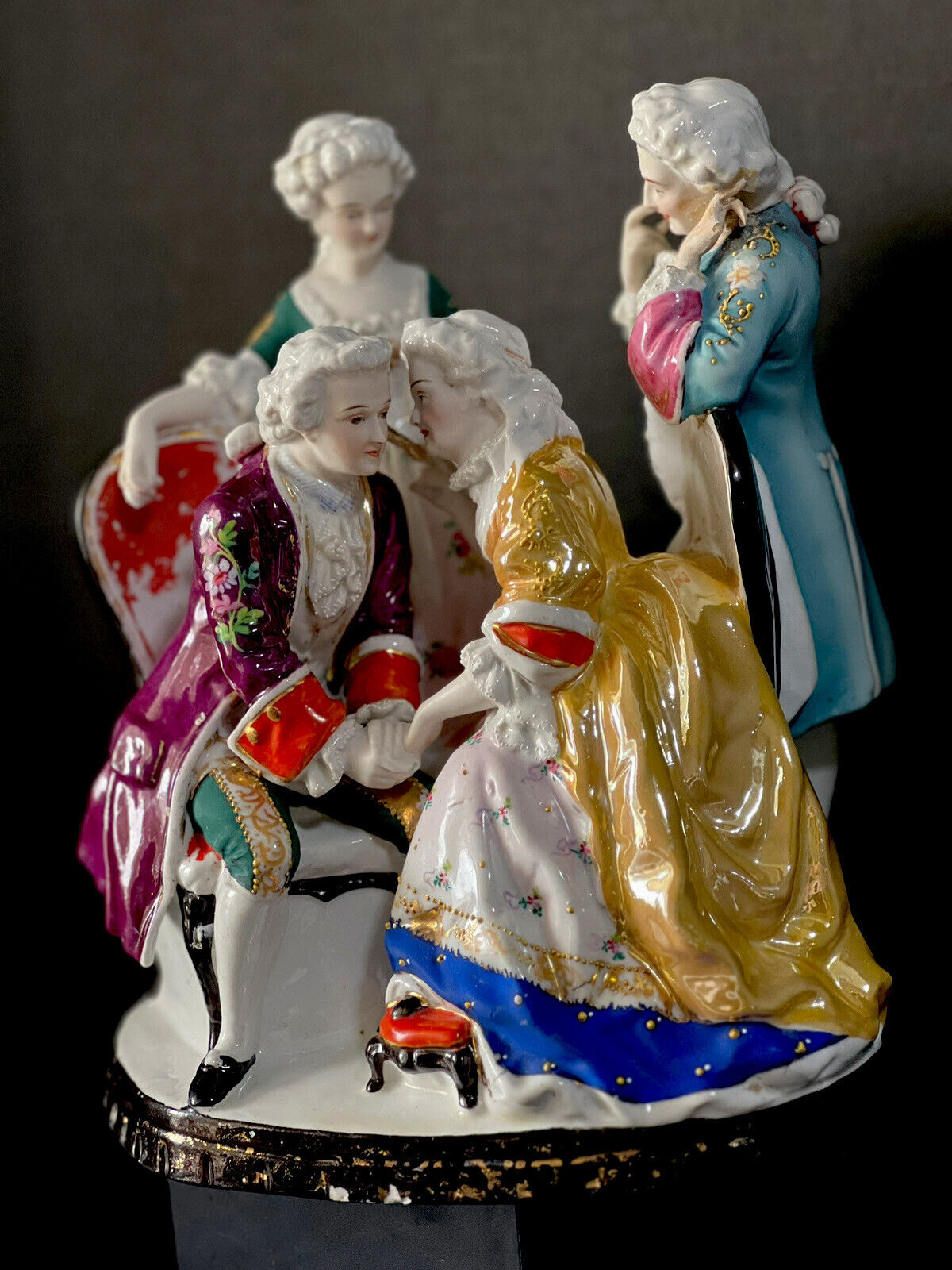 Antique (?) Porcelain Large Figural Group Victorian Style Figurine
