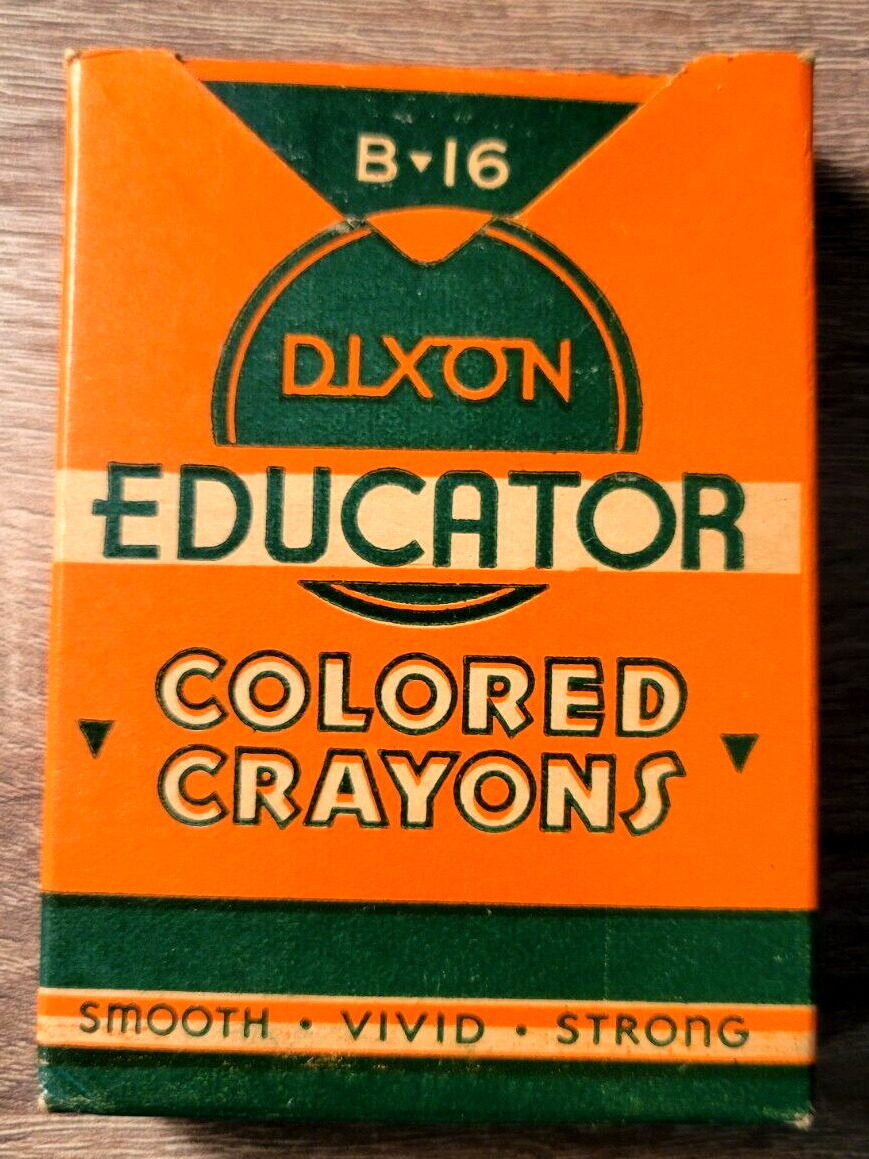 VINTAGE DIXON EDUCATOR COLORED CRAYONS B-16 NEW MINT -  UNUSED IN BOX