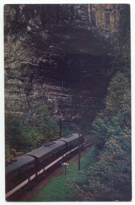 Norfolk & Western Railway Railroad Train Engine Natural Tunnel Virginia Postcard