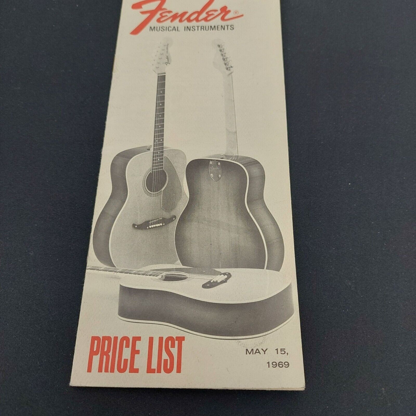VTG 1969 Fender Instruments Price List Brochure Jazzmaster, Telecaster, Strat