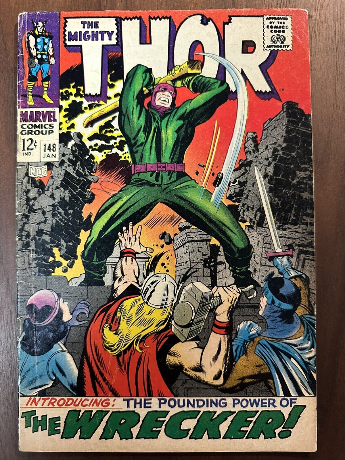 Thor #148 GD/VG 1st App. Of The Wrecker, Original Of Black Bolt (Marvel 1968)