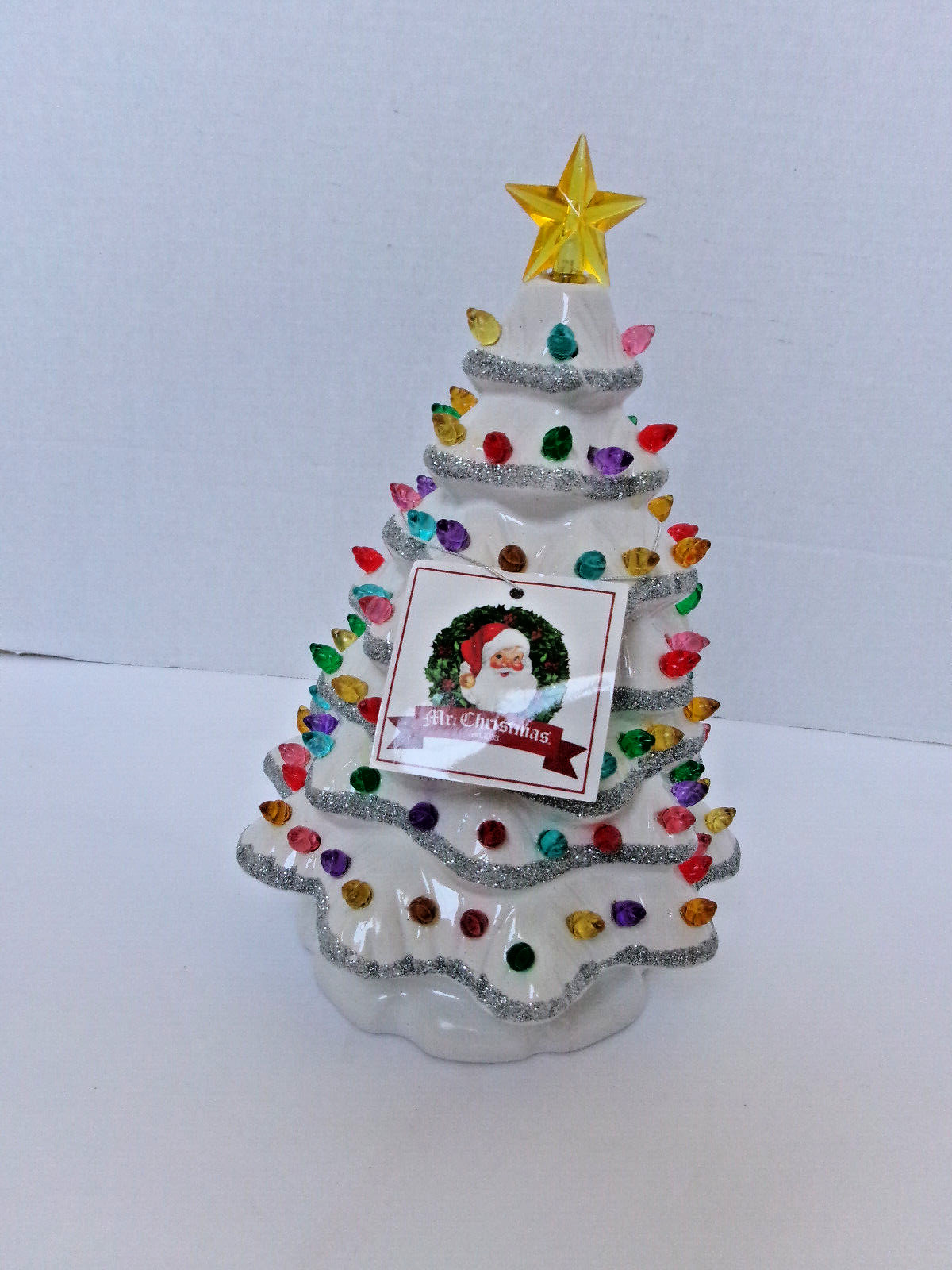 Adorable Mr. Christmas Porcelain Ceramic Tree Lighted Battery 9\