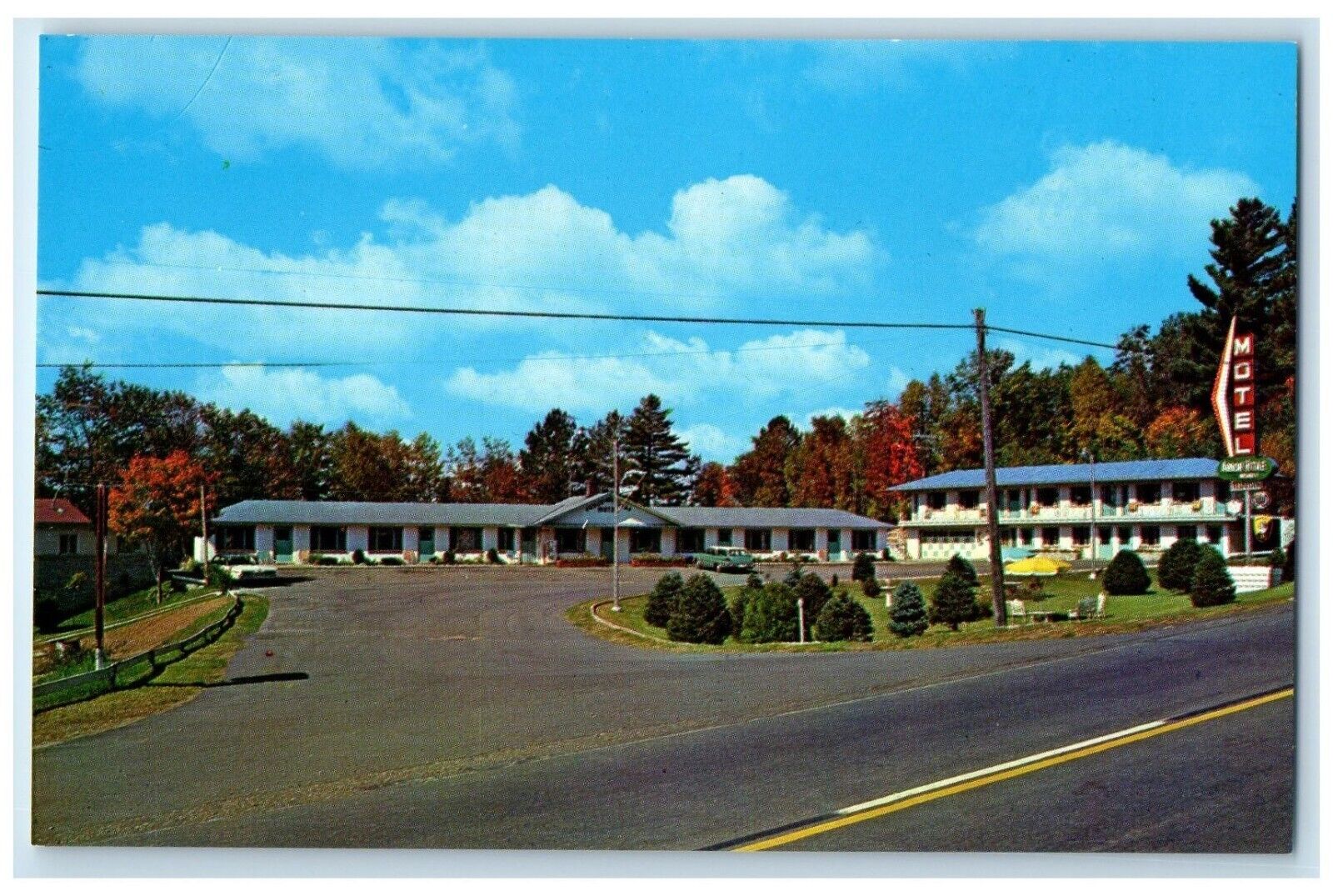 c1960\'s Arbor Vitae Motel Roadside Woodruff Wisconsin WI Vintage Postcard