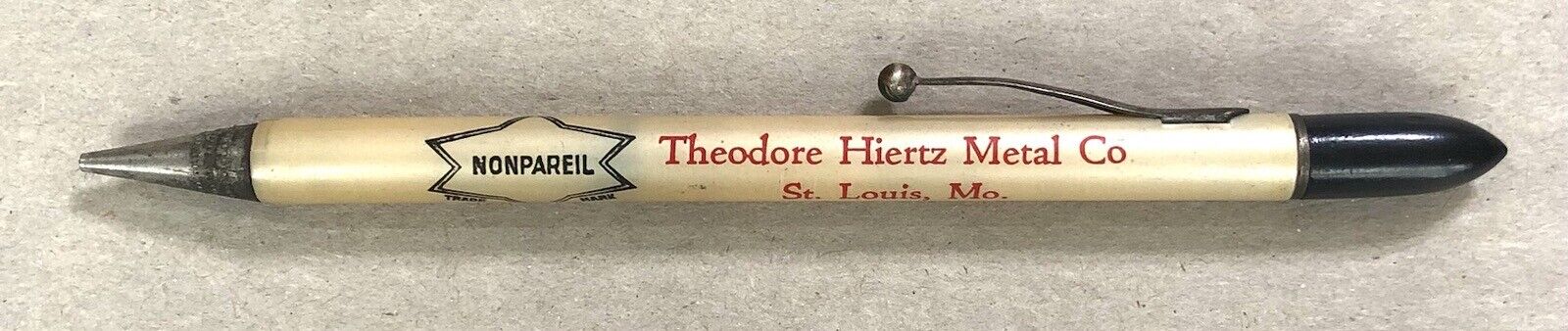 Vintage Theodore Hiertz Metal Co. St. Louis, MO Mechanical Ad Pencil 1950’s