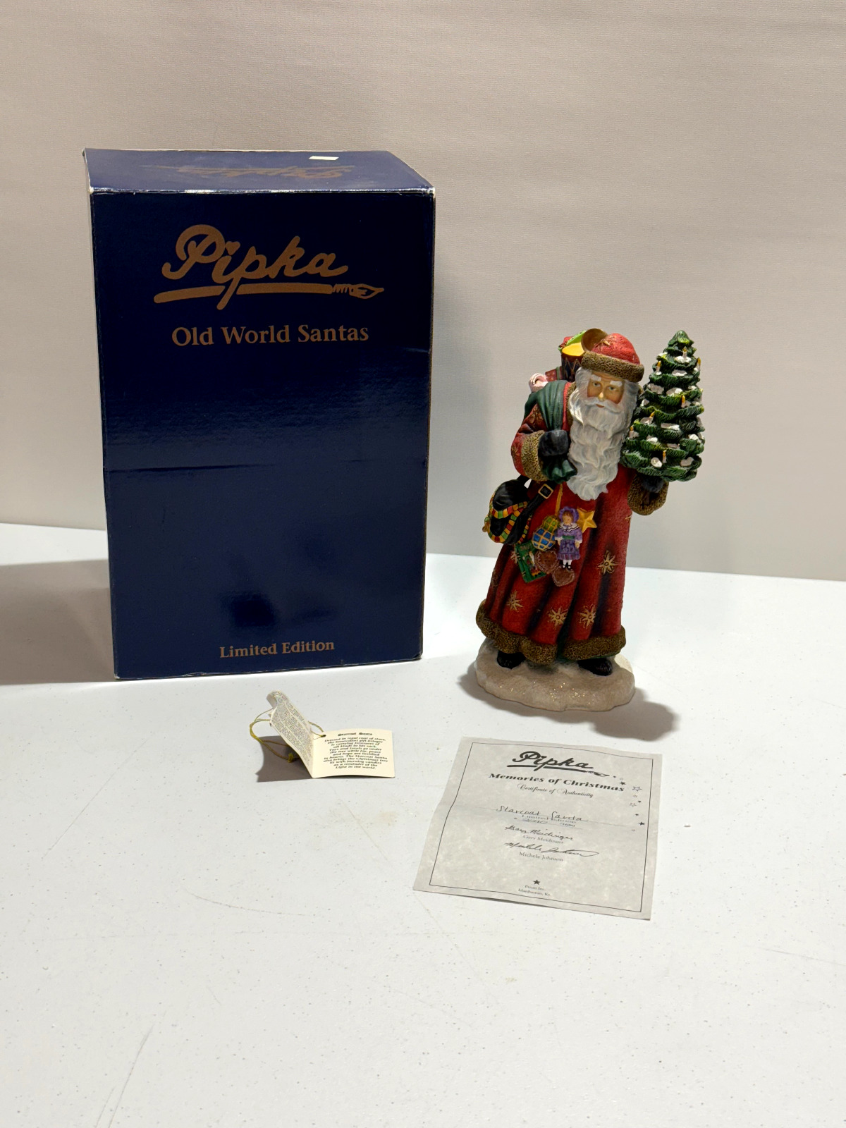 Vintage Pipka 1995 Starcoat Santa Old World Santa 10” 13900 Limited Edition