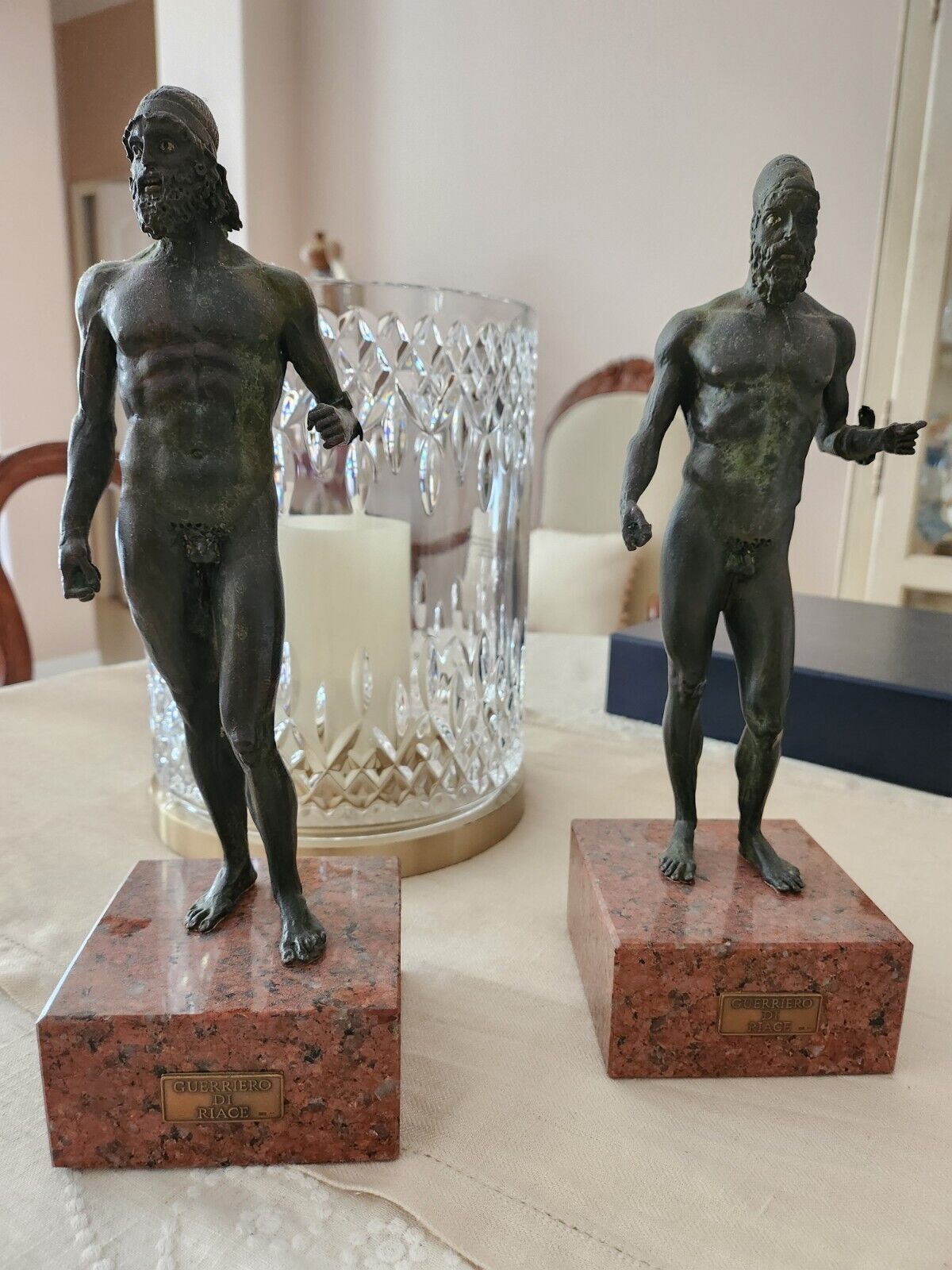 Pair MET Guerriero Di Riace Greek Warriors Italian Bronze Statues Sculptures