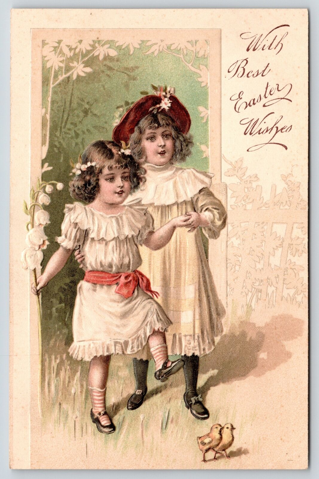 PFB Victorian Easter~Dainty Little Girls March with Chicks~Lily of Valley~# 6925