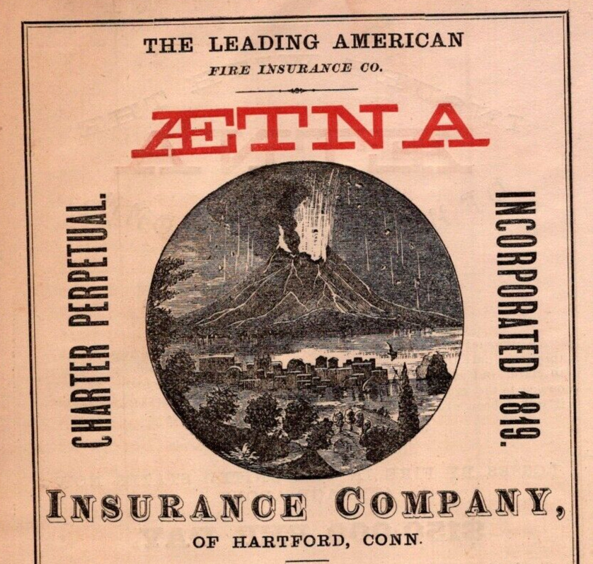 1866 Aetna Fire Insurance Company J.B. Bennett  Agent FT WAYNE IN Print Ad