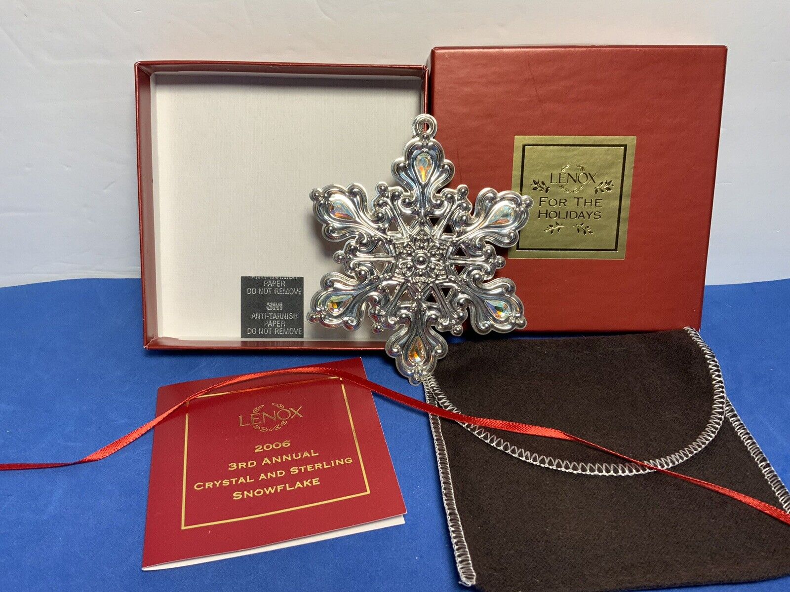Lenox 2006 Crystal And Sterling Snowflake Ornament 3rd Edition