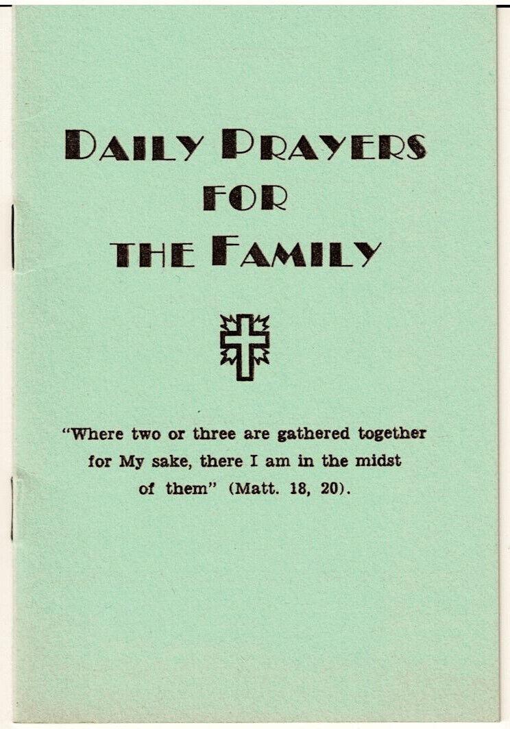 Vintage 1955 DAILY PRAYERS FOR THE FAMILY Small Booklet
