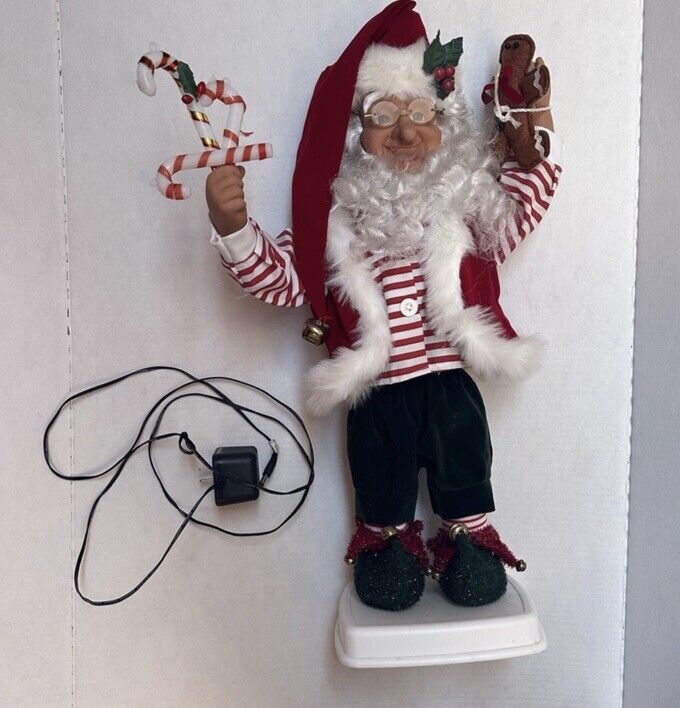 Vtg telco motionette christmas elf animated W/ Candycanes & Gingerbread Man