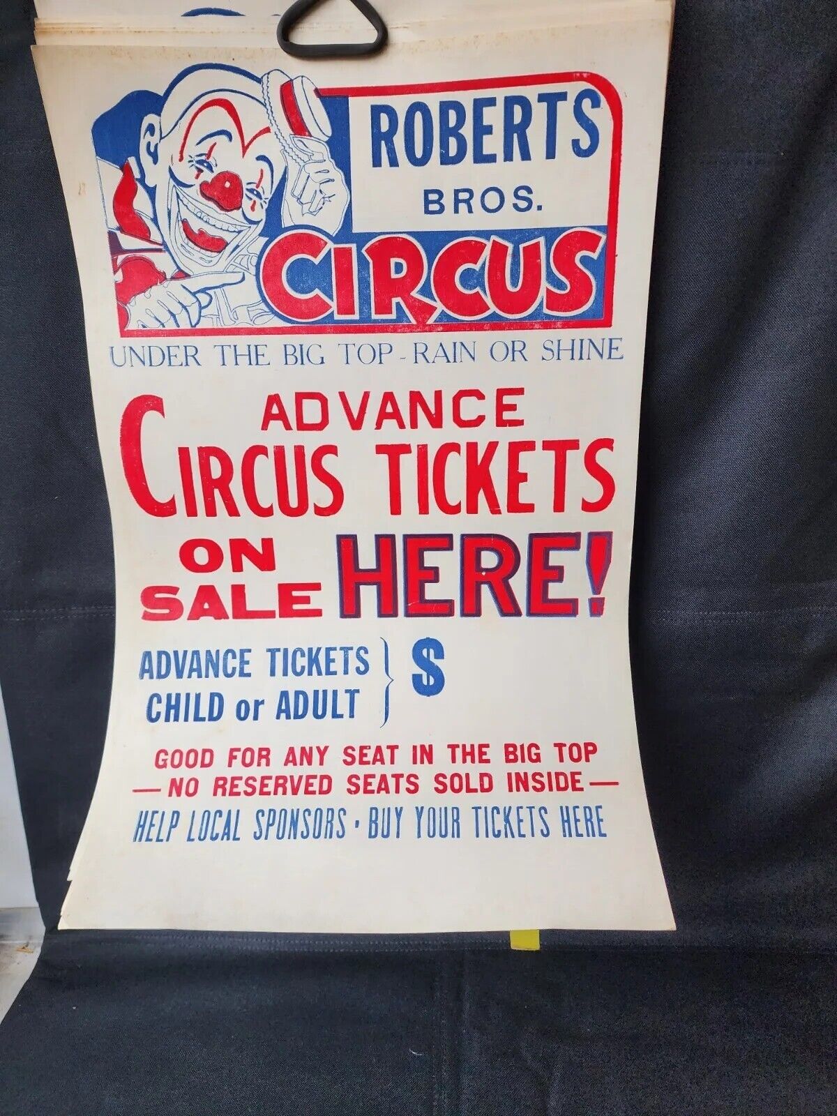 Vintage Roberts Bros Clown Circus Posters Playbills Parkersburg Wv 8 available 