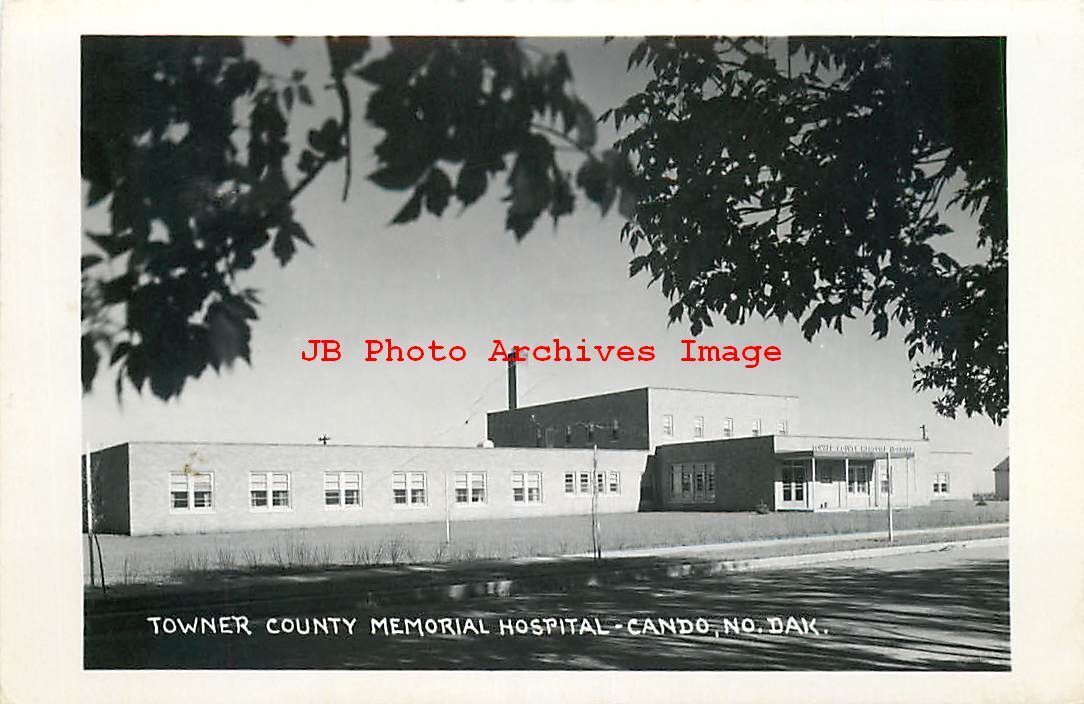 ND, Cando, North Dakota, RPPC, Towner County Memorial Hospital, Photo